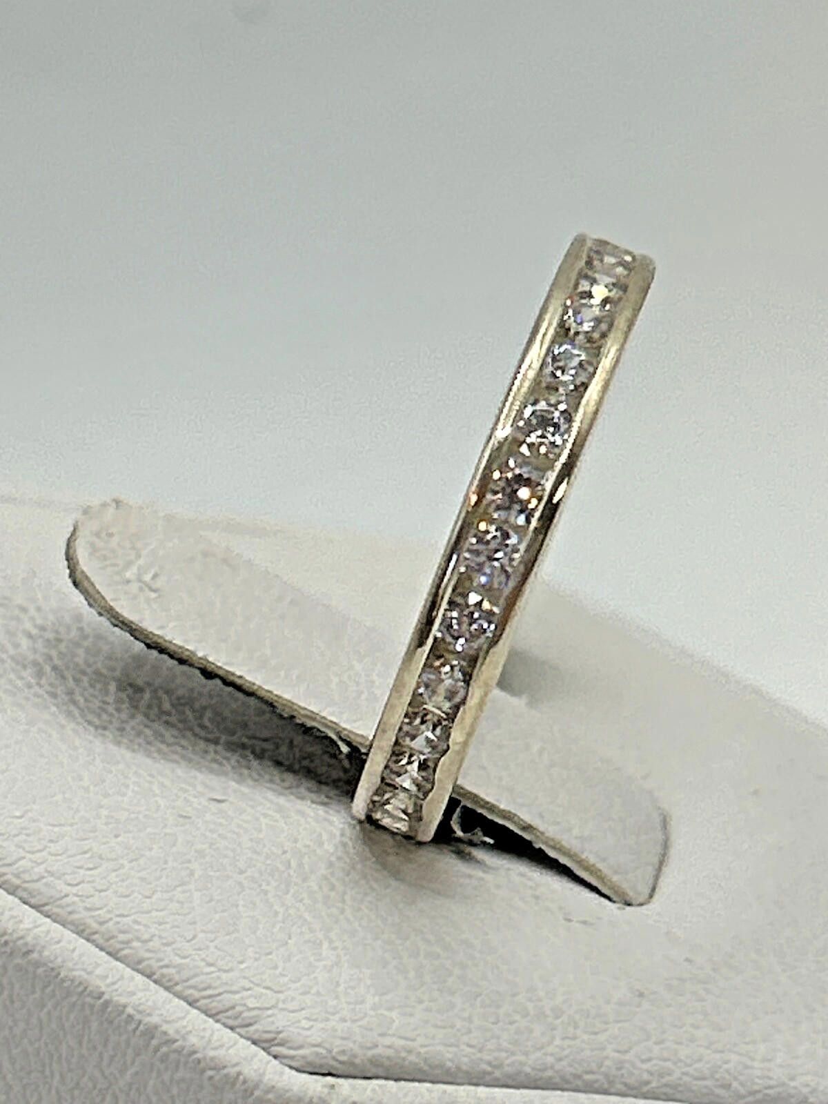Sterling Silver Gold tone 925 Vintage Sterling Silver Ring Size 8.75 Pave Size ONE SIZE - 2 Thumbnail