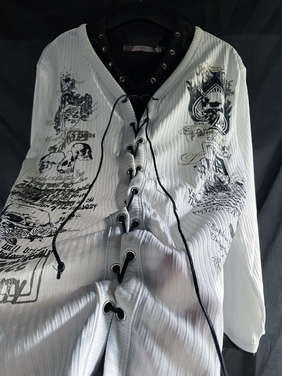 14th Addiction JAPANESE POEM DOUBLE LAYER PUNK STYLE LONG SLEEVE Size US L / EU 52-54 / 3 - 2 Thumbnail