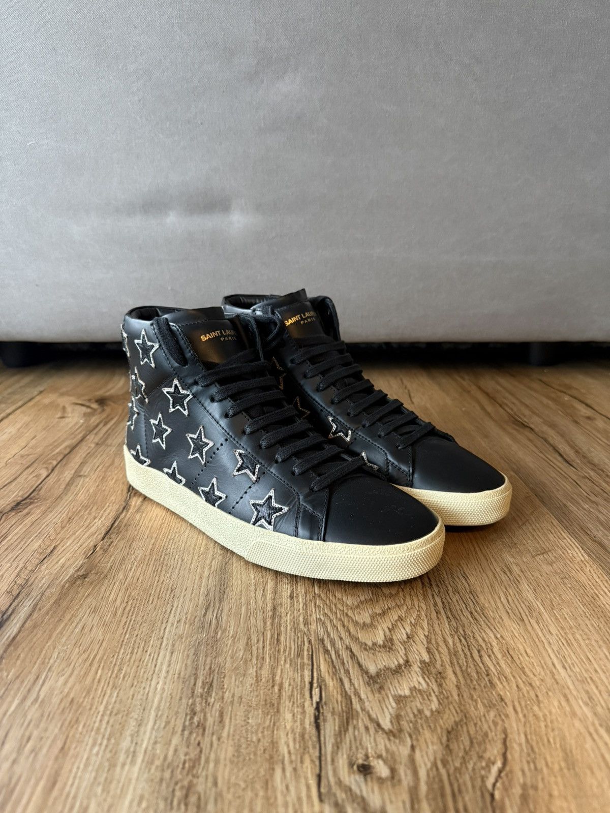 Saint Laurent Paris Saint Laurent Paris SL/06H Star Appliqué – Black/Silver Hedi Size US 8 / EU 41 - 11 Thumbnail