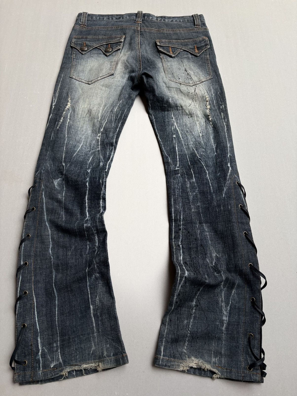 Japanese Brand Ant ful lace up flare jeans Size US 30 / EU 46 - 5 Thumbnail