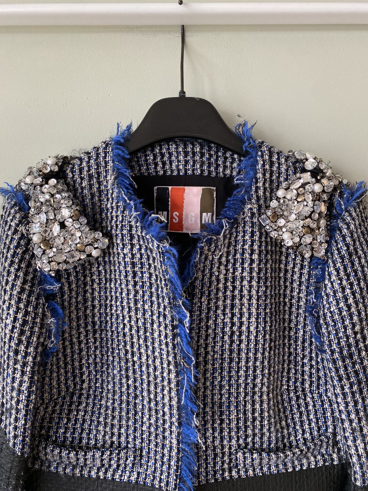 MSGM MSGM crystal runway knit archive crop blazer Size S / US 4 / IT 40 - 6 Thumbnail