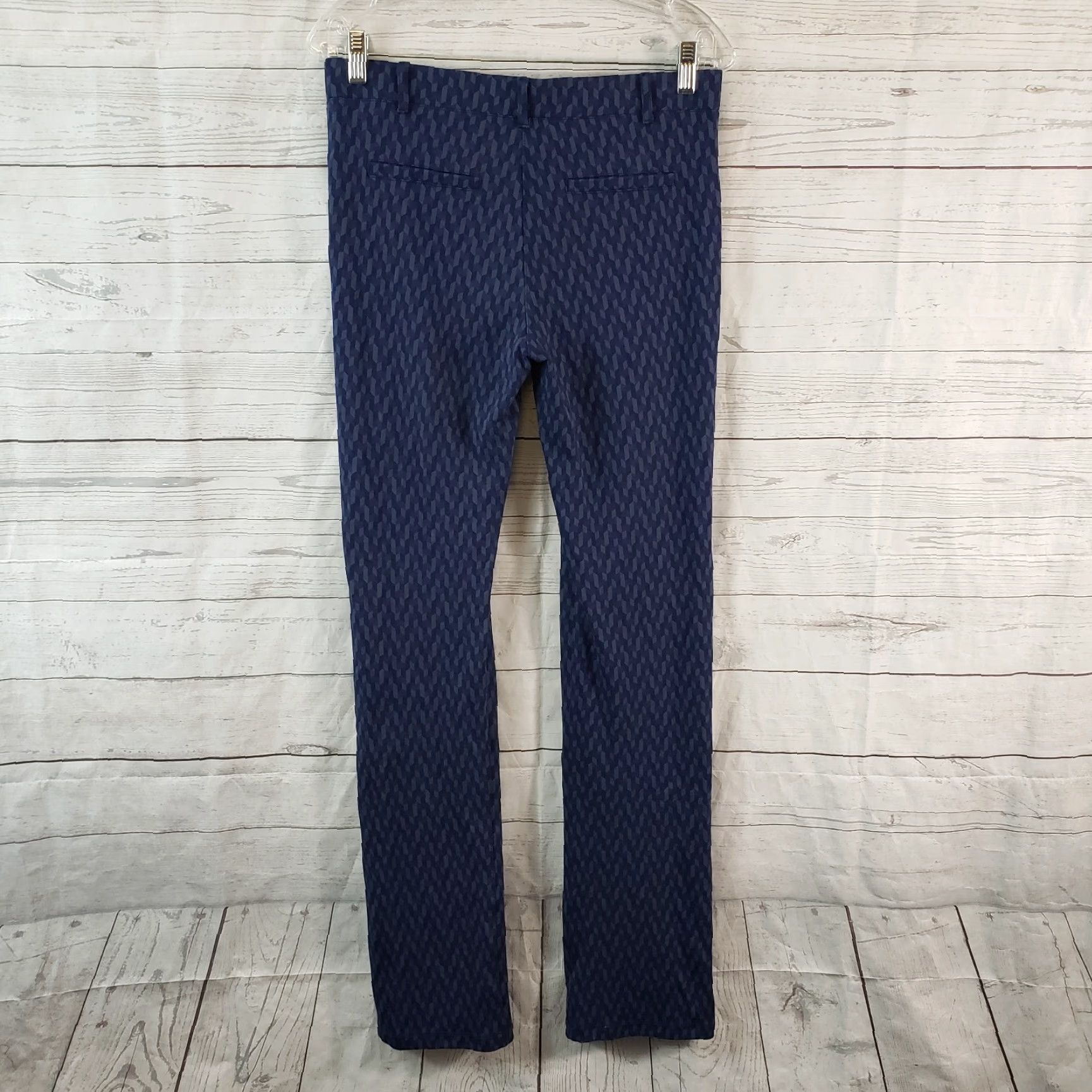 Vintage Betabrand Womens Straight Leg Dress Pant Yoga Pants Sz Medium Long Blue Pull On Size 32" / US 10 / IT 46 - 3 Thumbnail