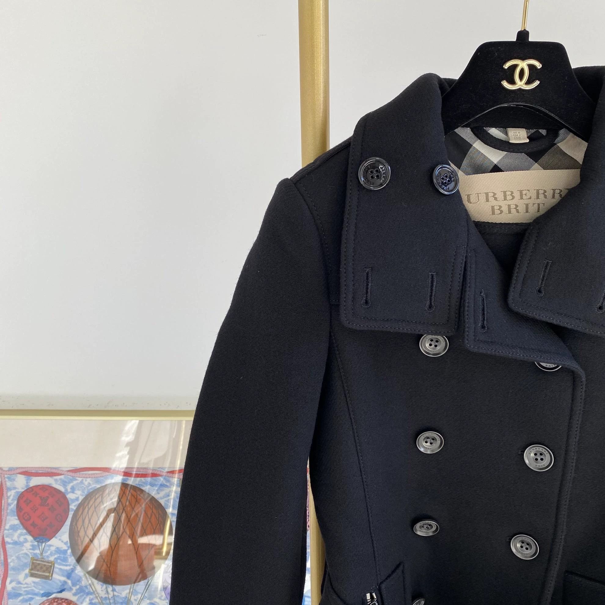 Burberry Burberry Black Wool Coat UK 4 Size XS / US 0-2 / IT 36-38 - 4 Thumbnail