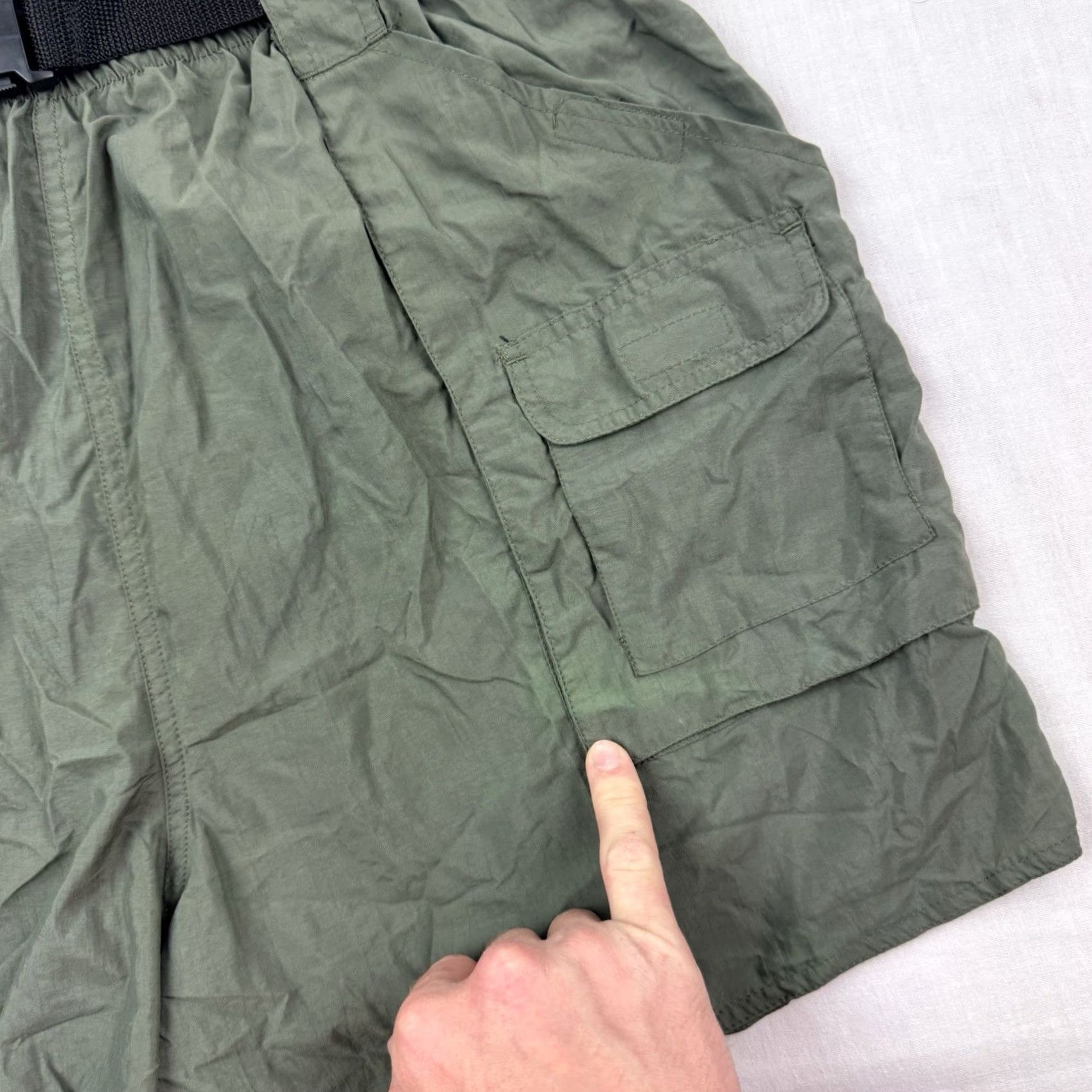 Vintage VINTAGE Fieldmaster Shorts Men XL Green Outdoor Belted Cargo Nylon 4 in Inseam - Mens Size US 36 / EU 52 - 3 Thumbnail