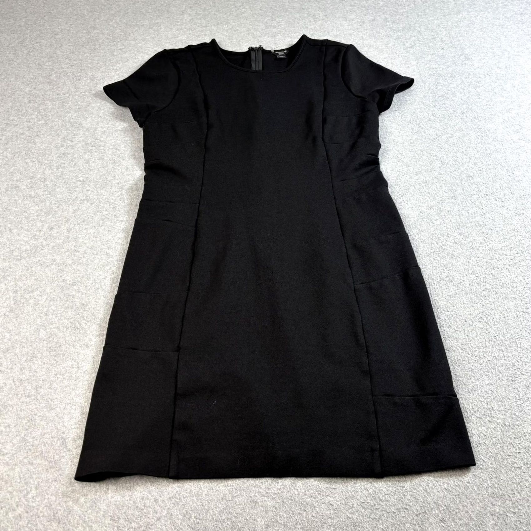 Ann Taylor Ann Taylor Dress Womens 12P Petite Short Sleeve Sheath Black Office Career Workwear Size 34" / US 12 / IT 48 - 2 Thumbnail
