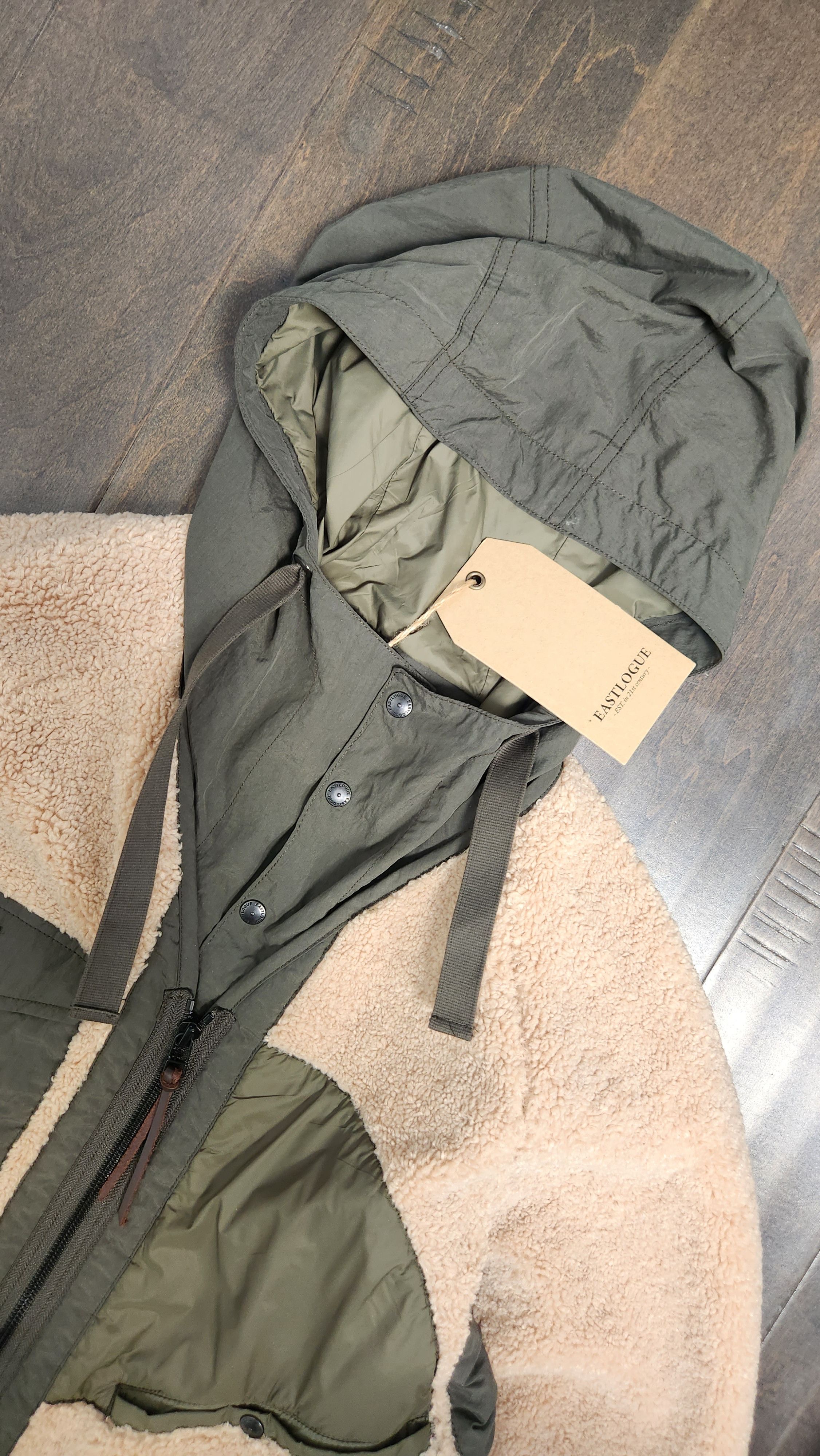 EASTLOGUE Traveller Jacket Boa Fleece Beige Olive Small Korea Size US S / EU 44-46 / 1 - 2 Thumbnail