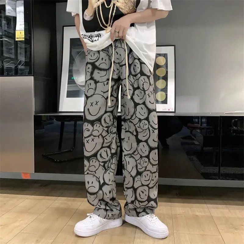 Japanese Brand × Vintage Straight Smile Face Printing Baggy Pants Trousers Size US 34 / EU 50 - 6 Thumbnail