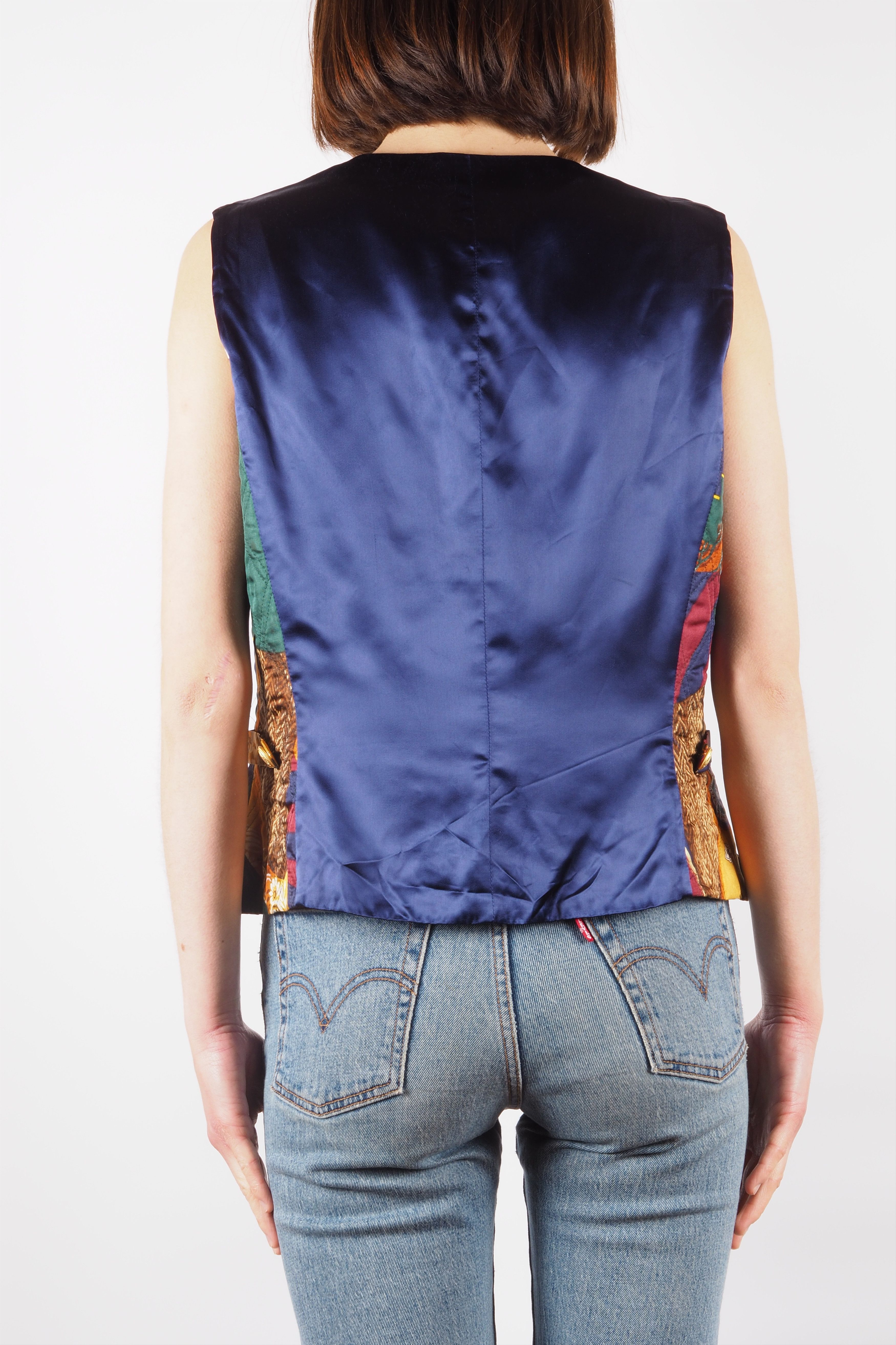 Escada × Vintage Laurel by Escada Vintage Women's Silk Waistcoat Vest Jacket Size M / US 6-8 / IT 42-44 - 3 Thumbnail