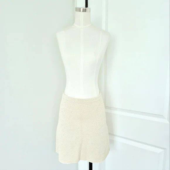 Theory Teslia Sue Ivory Mix Jaquard Knit Skirt Gift Party Spring Size 27" / US 4 / IT 40 - 8 Thumbnail