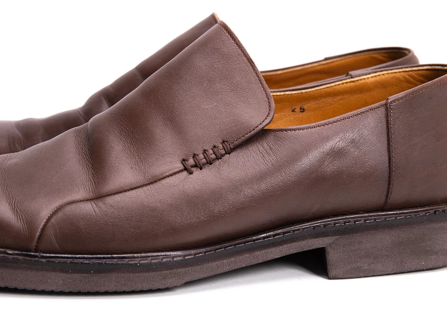 Issey Miyake Leather Slip-On Shoes in Brown Size 25 Size US 7 / EU 40 - 7 Thumbnail