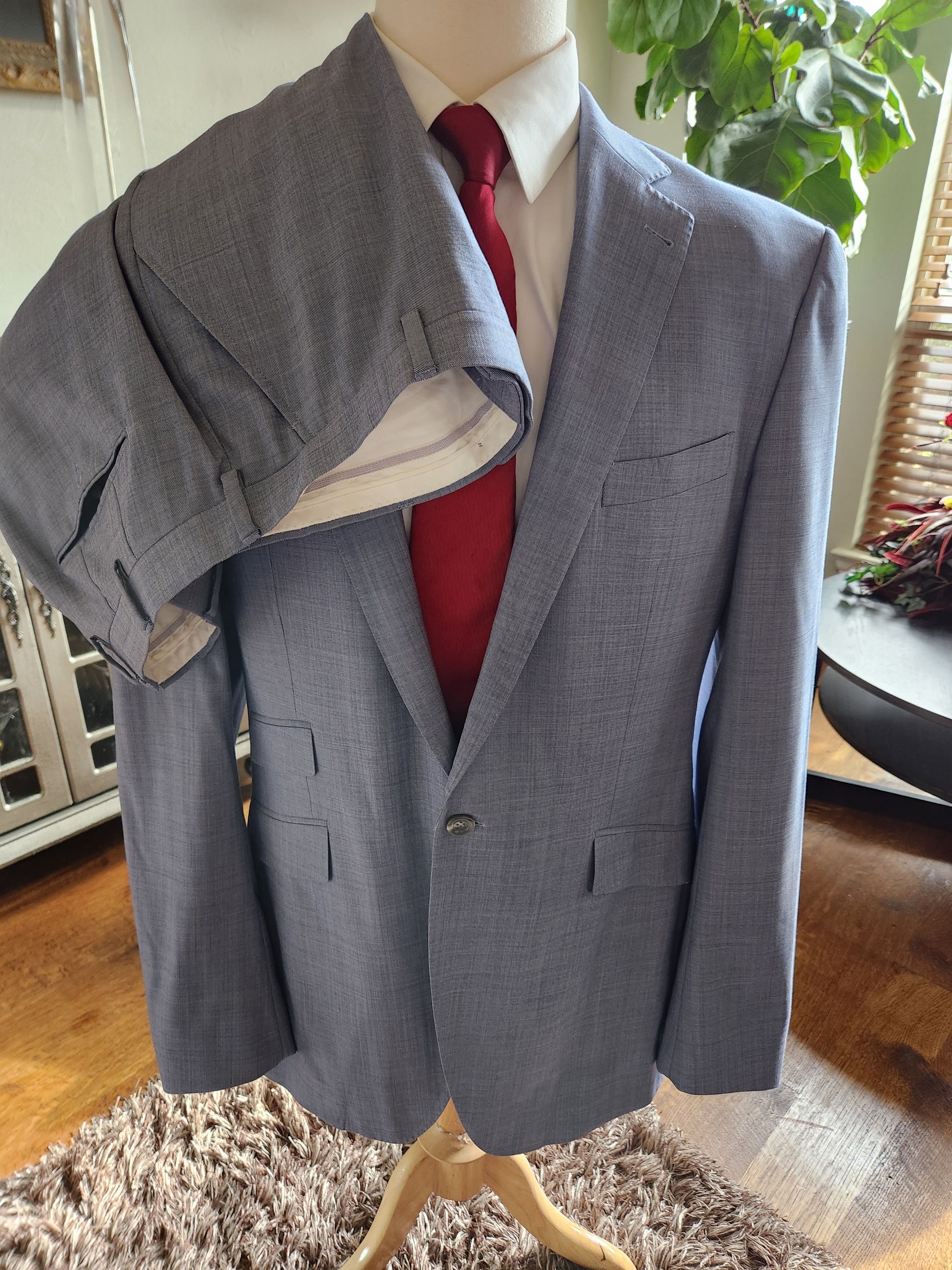 Other Hand Tailored Acustom Apparel Light Blue Suit Size 46L - 1 Thumbnail