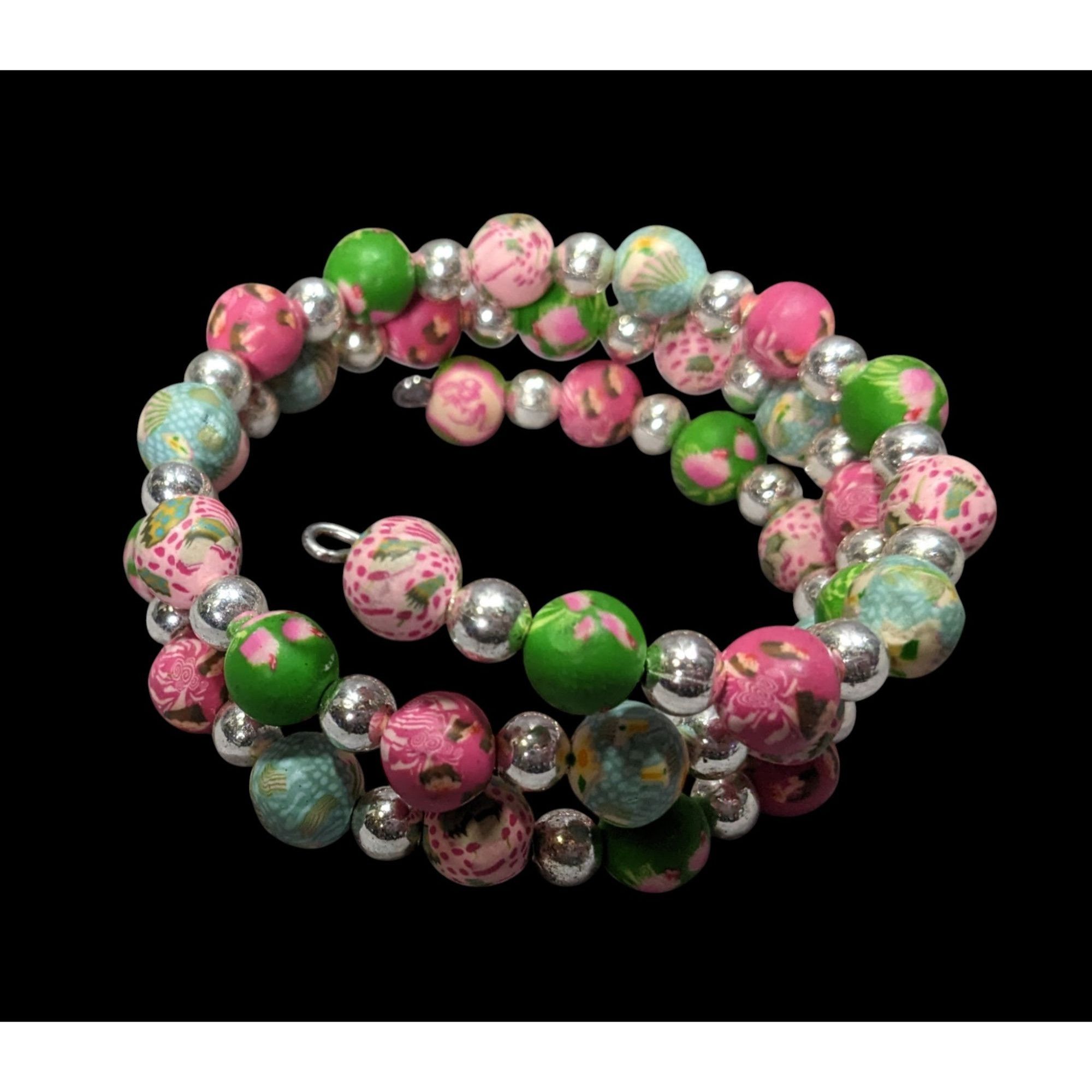 Other Viva Beads Pink And Green Cupcake Polymer Clay Beaded Coil B Size ONE SIZE - 1 Thumbnail
