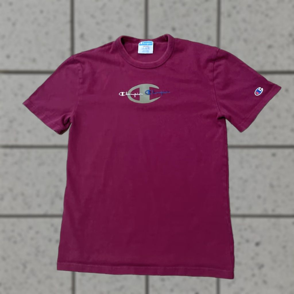 Champion VINTAGE Champion Embroidered T Shirt Mens S Red Crew KnitTee 590157 Size US S / EU 44-46 / 1 - 1 Thumbnail