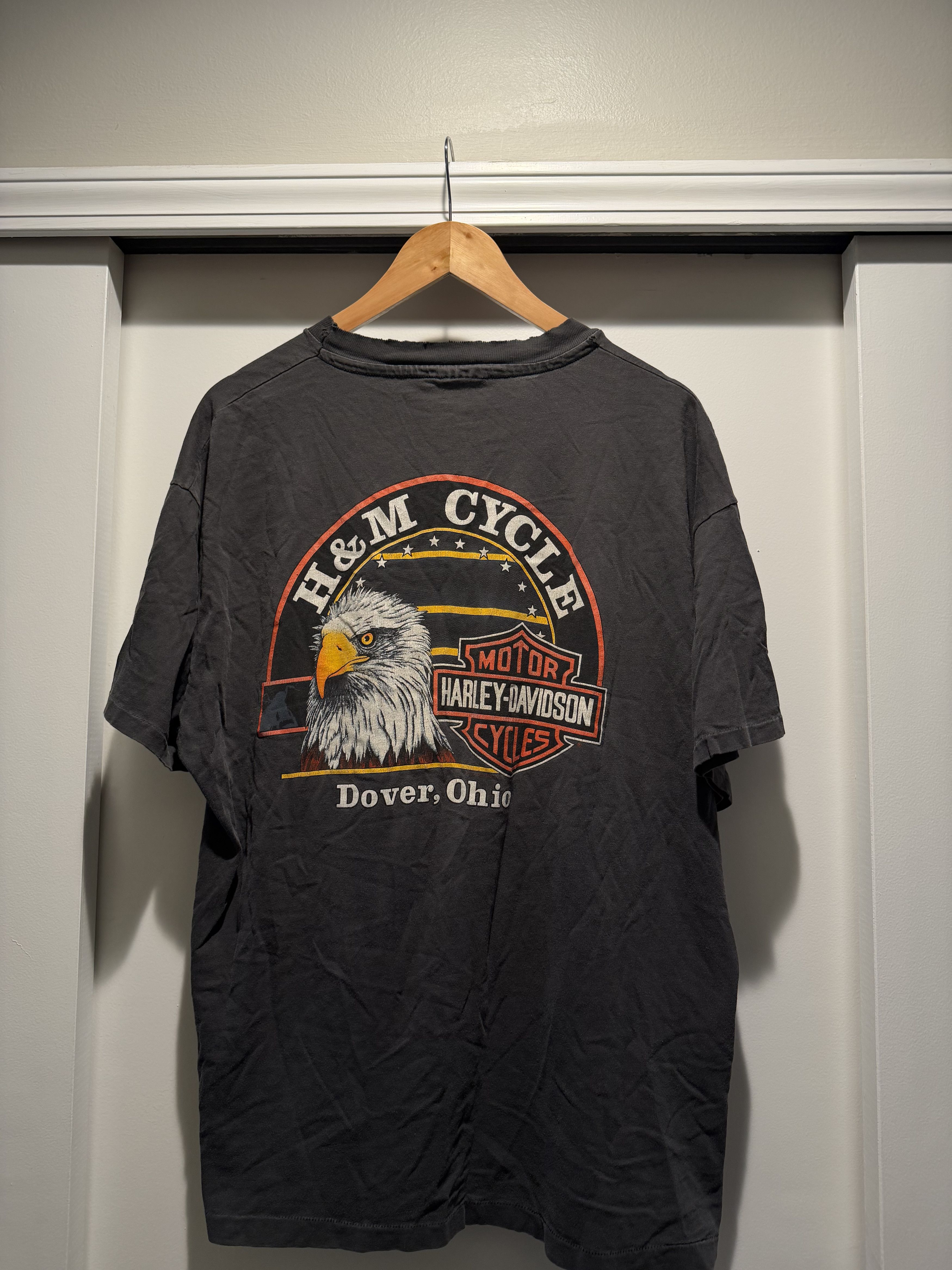 Vintage 90s Harley Davidson Single Stitch Tee Elk USA made 