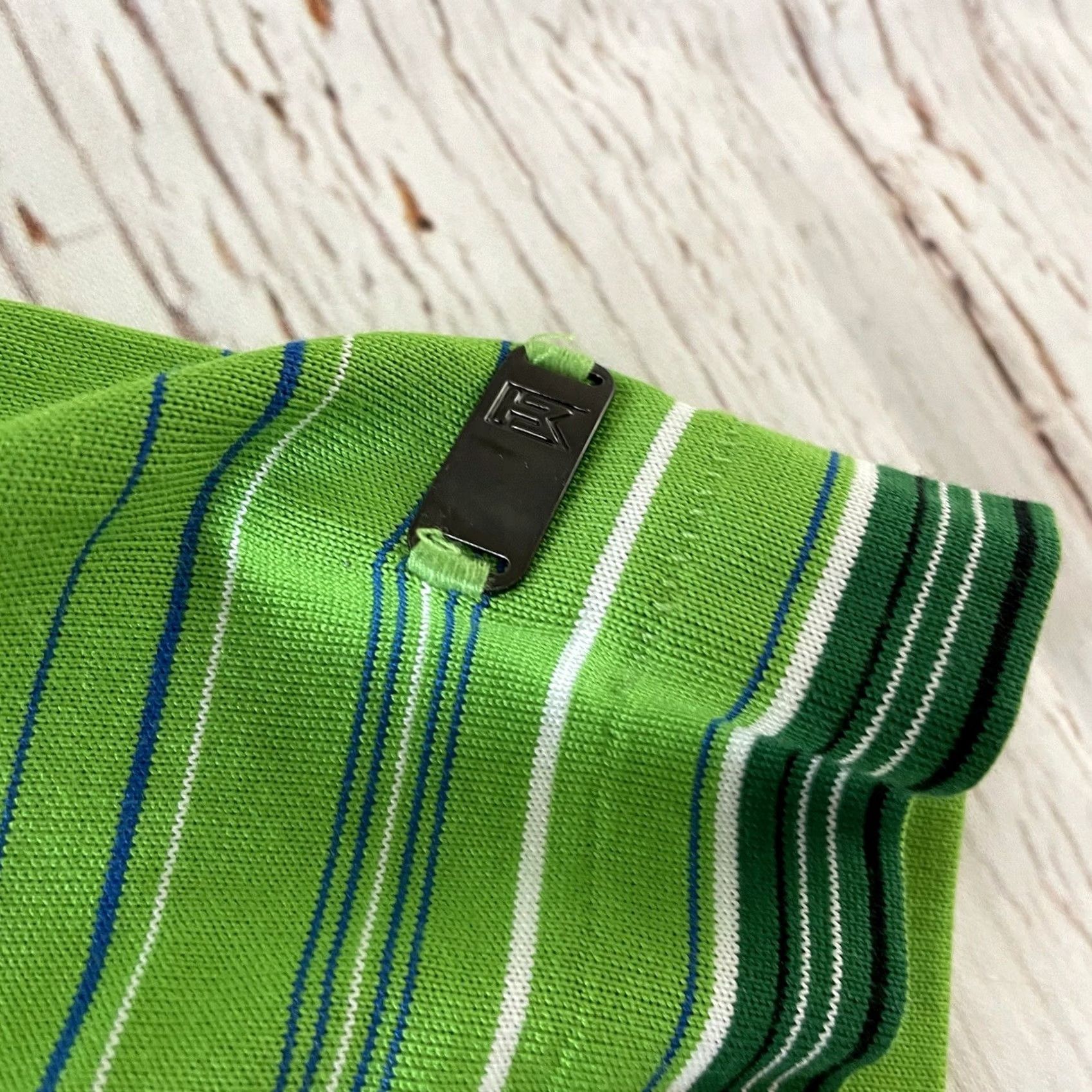 Nike VINTAGE Nike Tiger Woods Collection Short Sleeve Striped Golf Polo Shirt L Green Mens Size US L / EU 52-54 / 3 - 3 Thumbnail