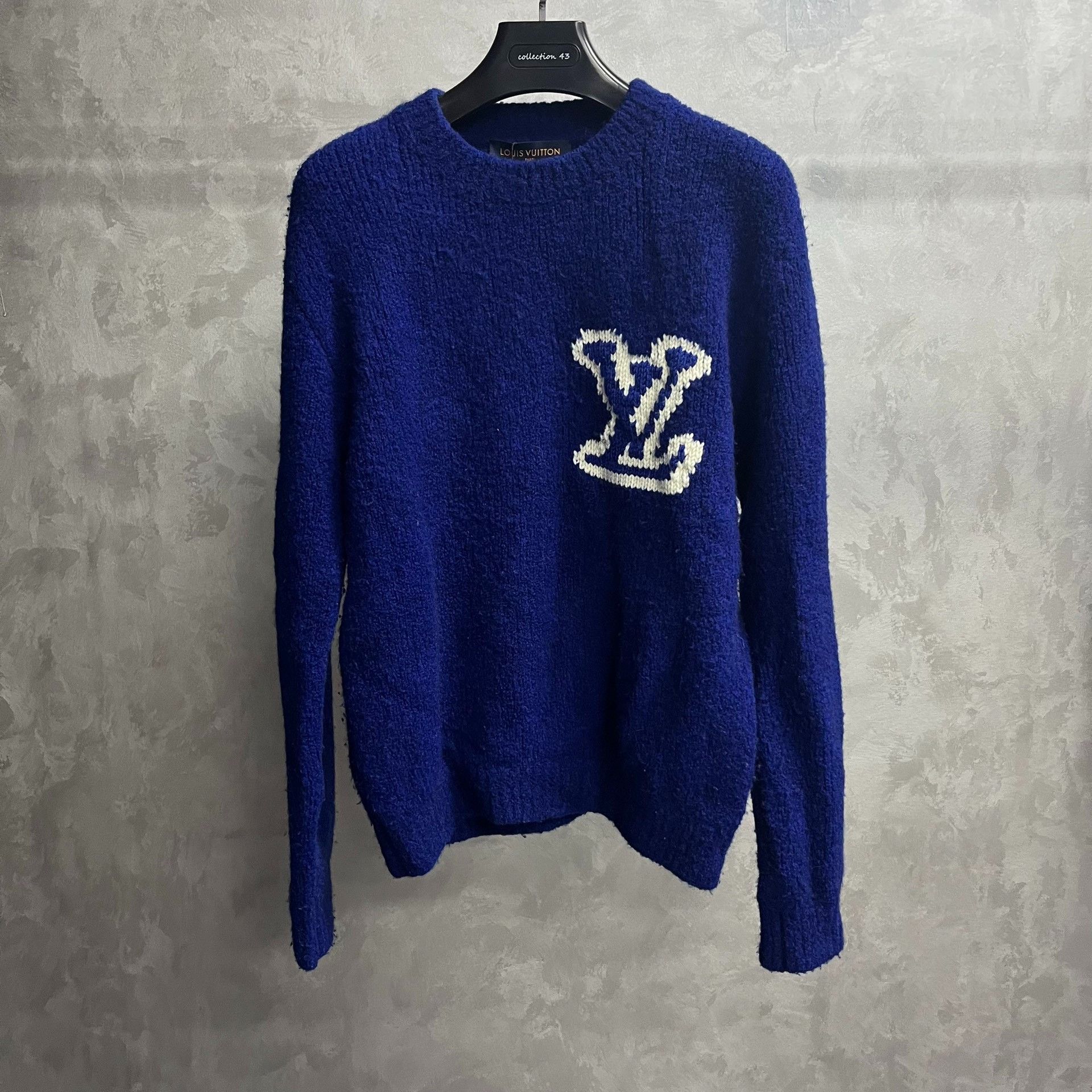 Louis Vuitton Louis Vuitton The latest blue classic intarsia crewneck swe Size US L / EU 52-54 / 3 - 1 Thumbnail