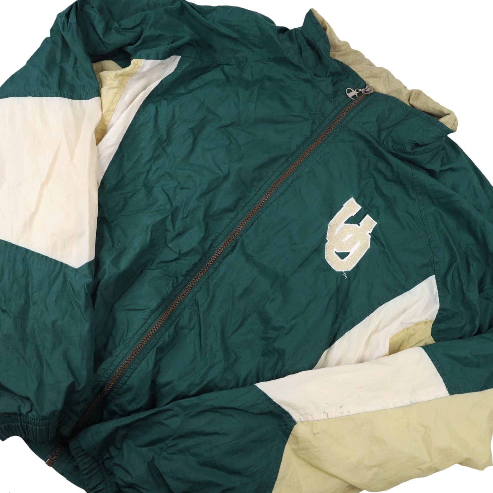 Champion VINTAGE Champion University of Oregon Ducks Windbreaker Jacket Mens Large Green 90s Big Logo Size US L / EU 52-54 / 3 - 3 Thumbnail