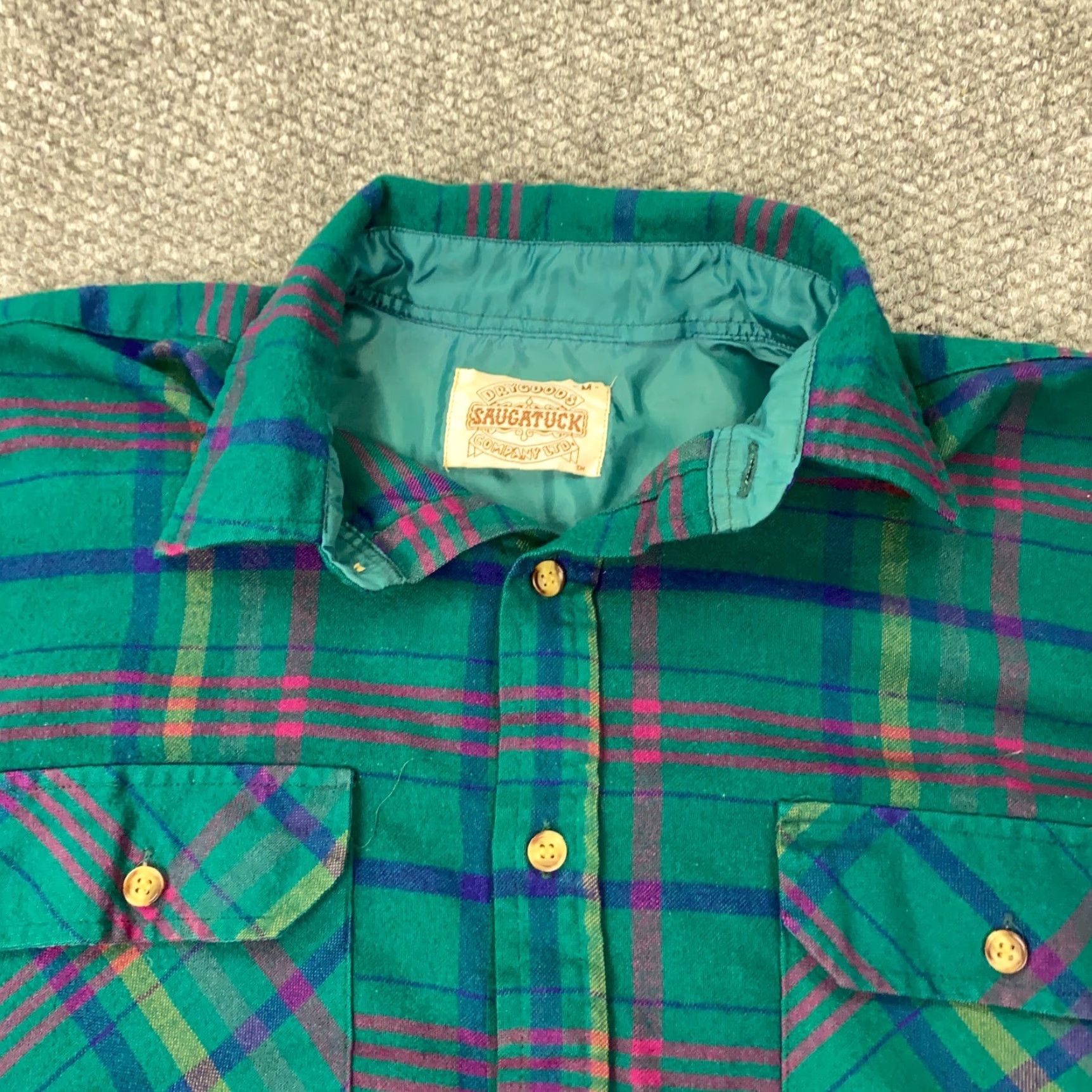 Vintage VINTAGE saugatuck Dry Goods Company Flannel Shirt Mens Medium Green Plaid Size US M / EU 48-50 / 2 - 4 Thumbnail