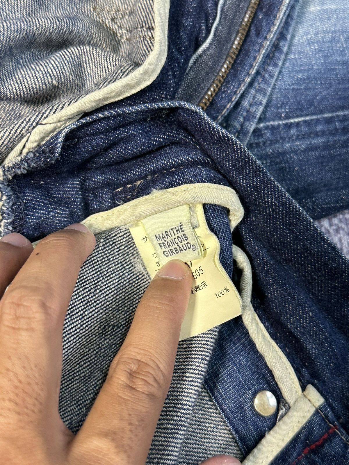 Marithe + Francois Girbaud 00s Marithe Francois Girbaud Bondage Washed Denim Jeans Size US 31 - 11 Thumbnail