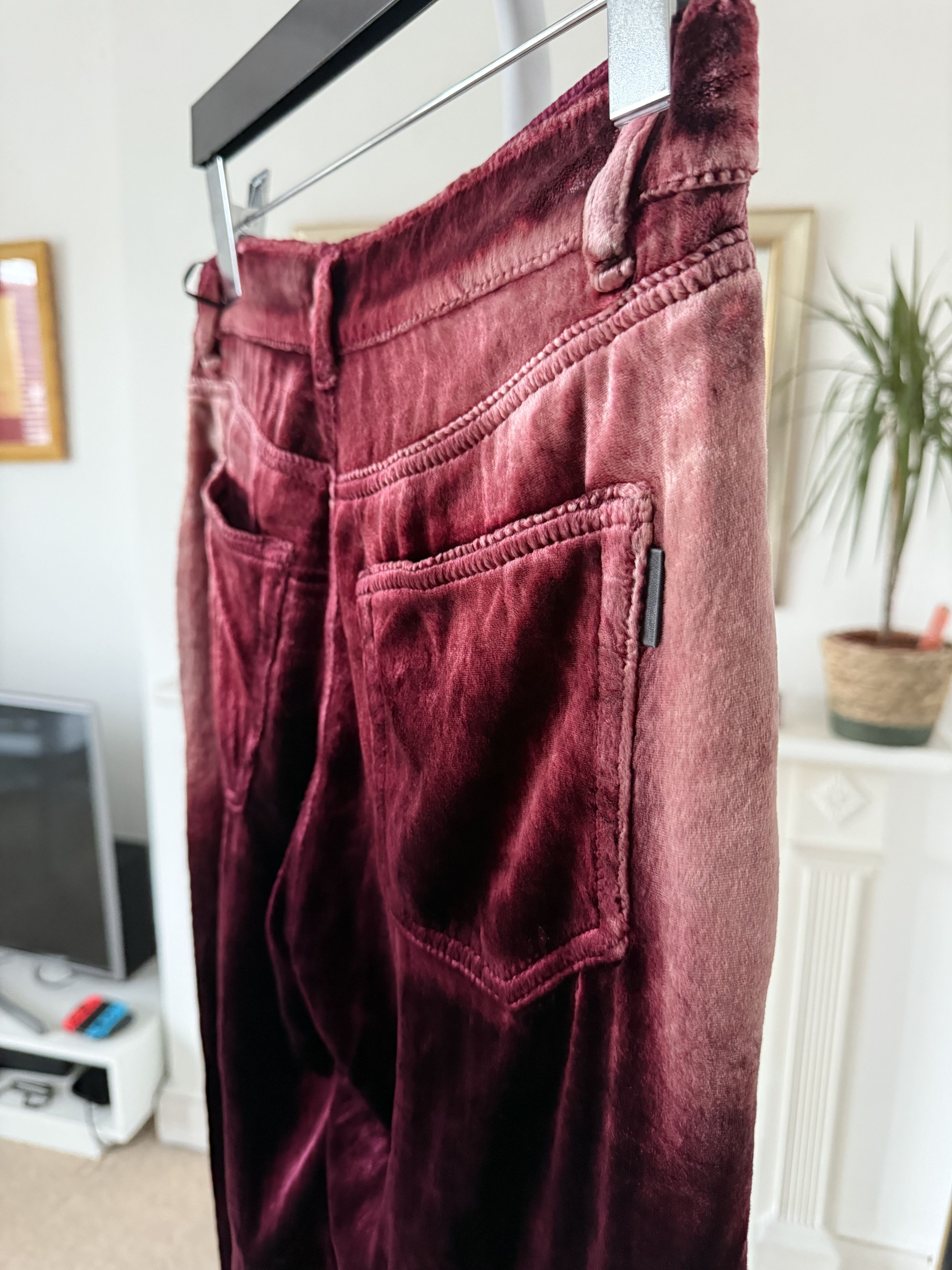 Saint Laurent Paris SS20' Saint Laurent Cropped Bleached Velvet Trousers Size US 28 / EU 44 - 4 Thumbnail