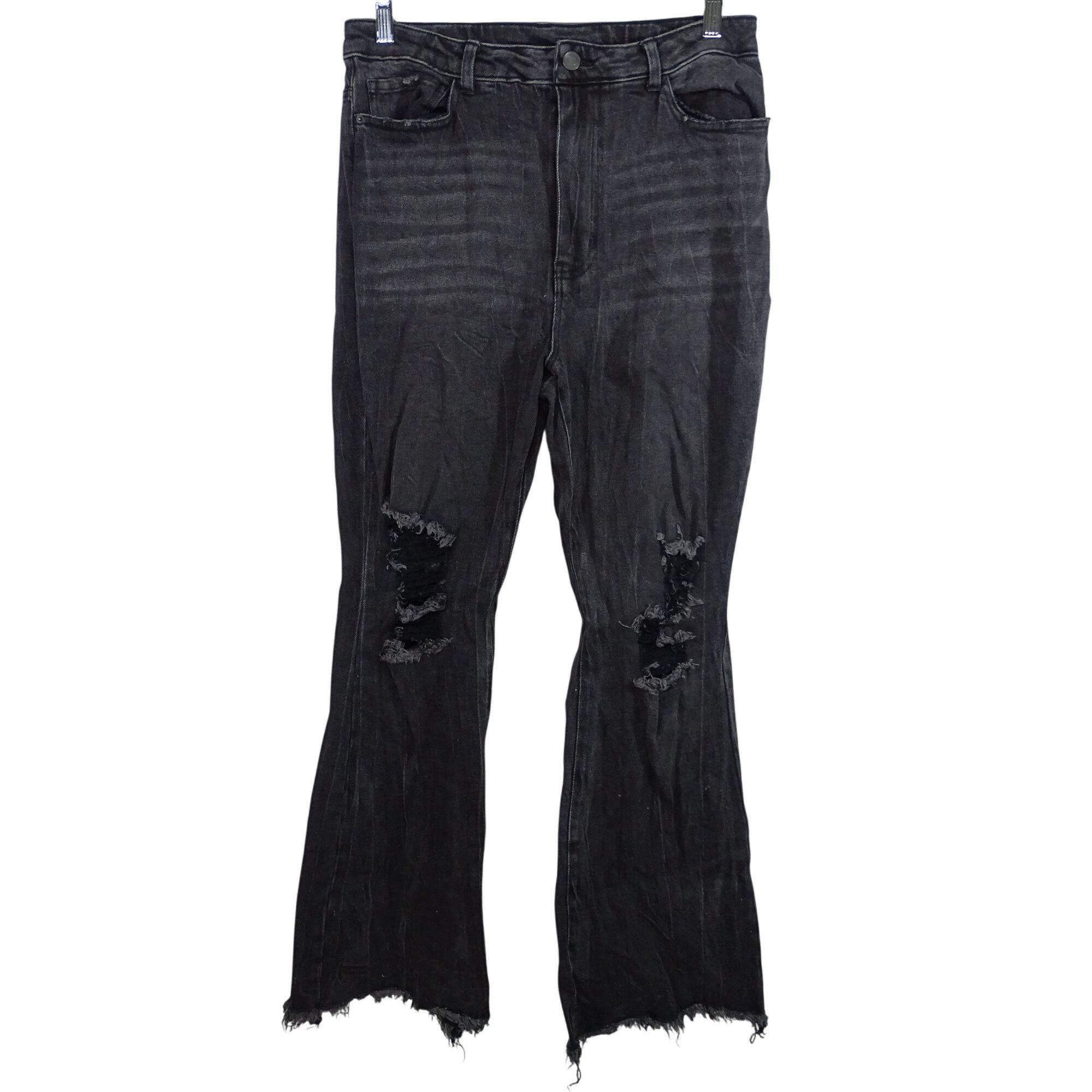 GB GB Black Ripped Wide Leg Flare Jeans Juniors Size 11 Denim F Size 31" - 1 Thumbnail