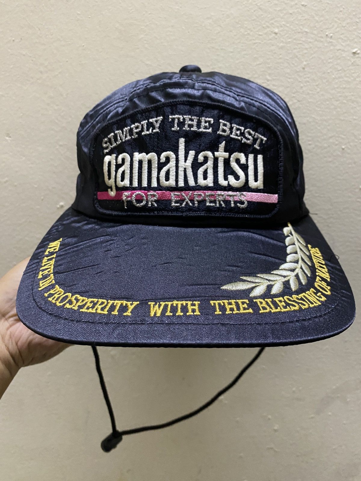 Japanese Brand VINTAGE RARE GAMAKATSU 7 PANEL NYLON ADJUSTABLE CAP Size ONE SIZE - 1 Thumbnail