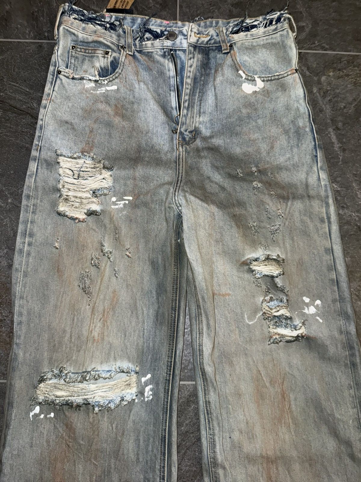Greedy Unit Greedy Unit Trashed Jeans – Distressed – Größe S Size US 30 / EU 46 - 4 Thumbnail