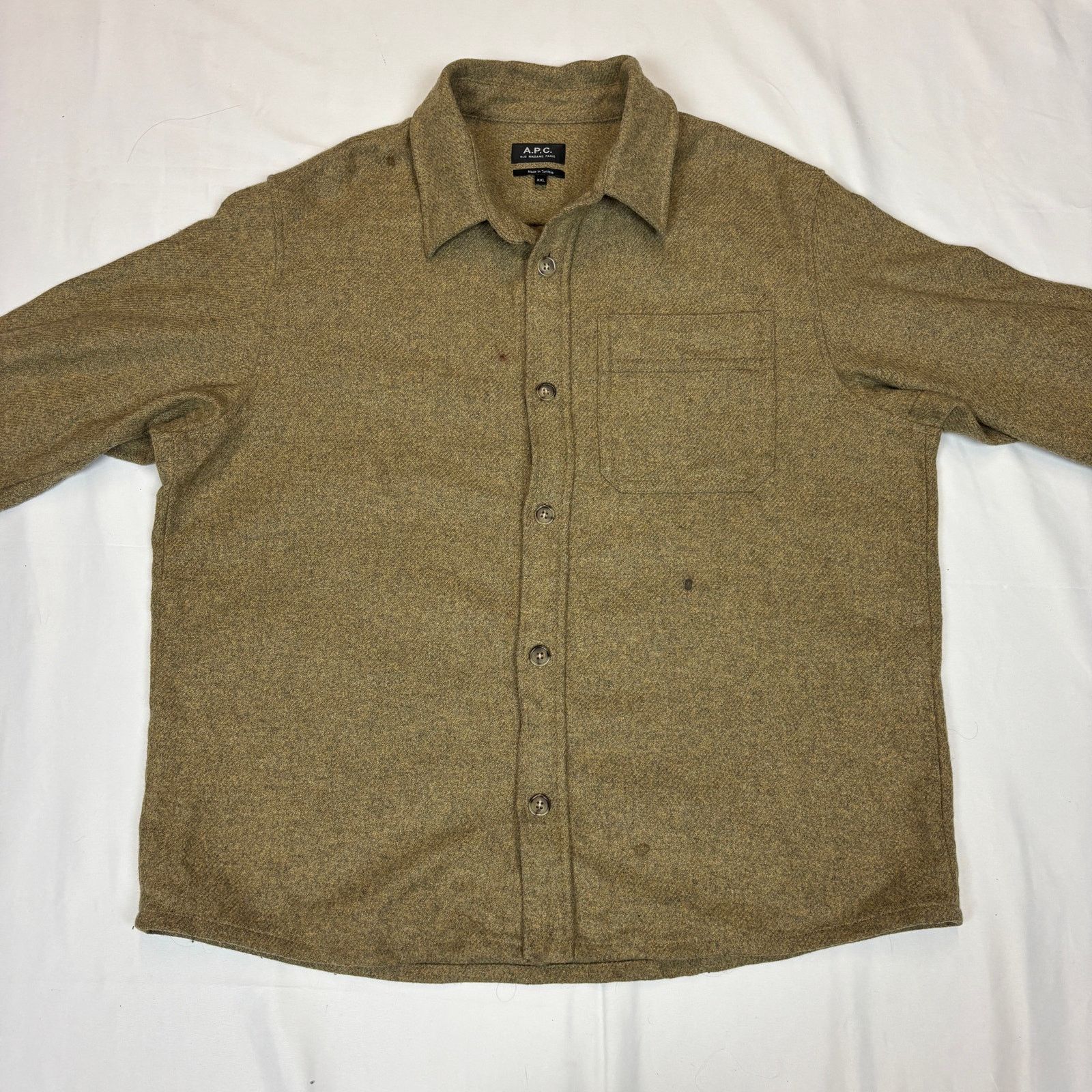 A.P.C. A.P.C. Basile Wool Blend Overshirt 2XL Button Up Shacket Size US XL / EU 56 / 4 - 2 Thumbnail