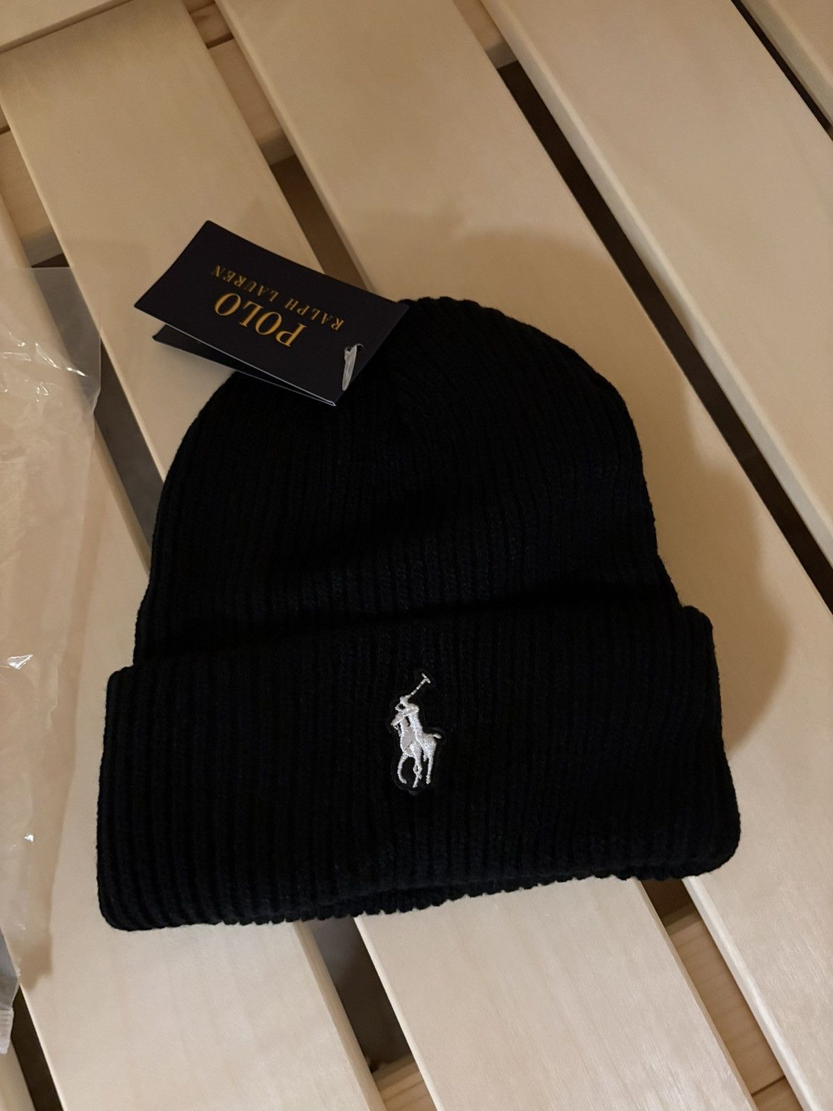 Polo Ralph Lauren Ralph Lauren Beanie Black and White Size ONE SIZE - 2 Thumbnail