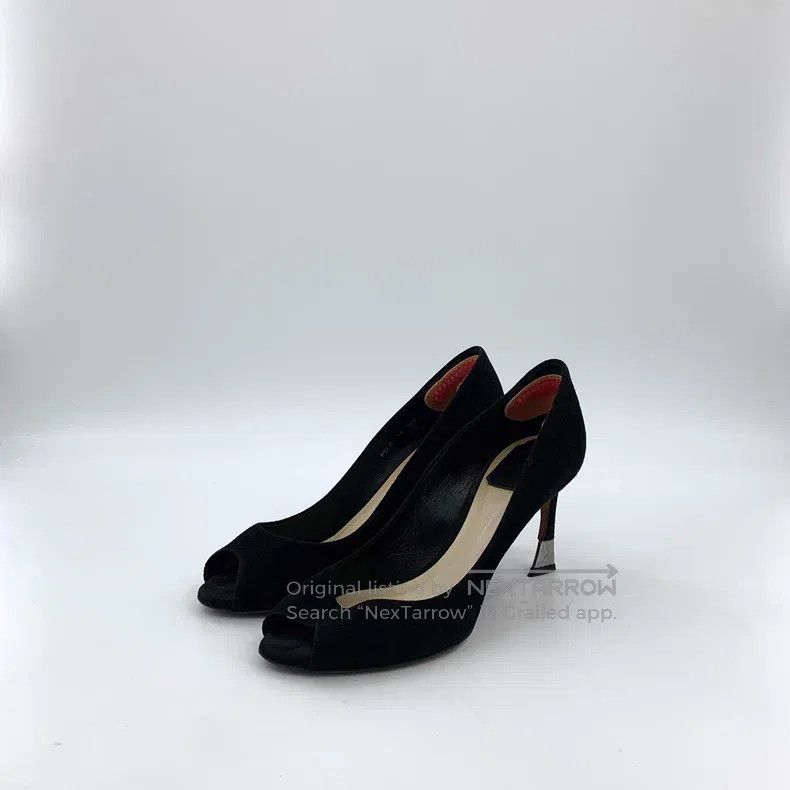 Other Dior Black suede fish mouth thin heels Size US 8 / IT 38 - 1 Thumbnail