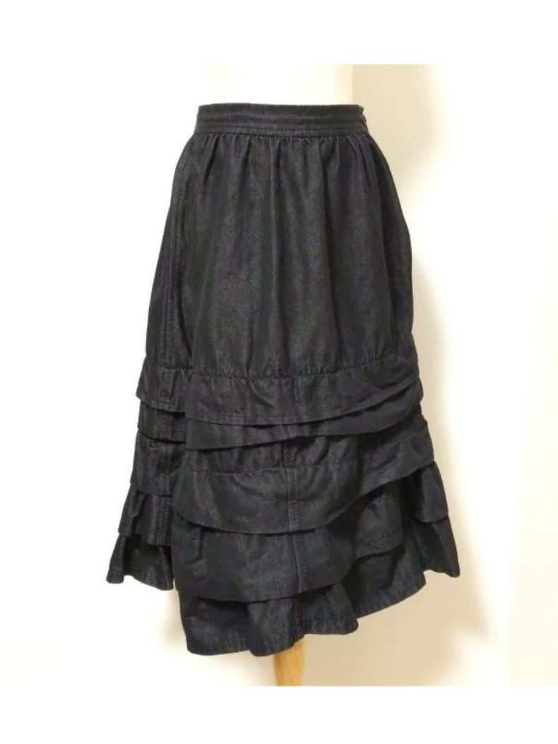 Comme des Garcons CDG Black Denim Tiered Skirt - dmc Size US 30 / EU 46 - 1 Thumbnail