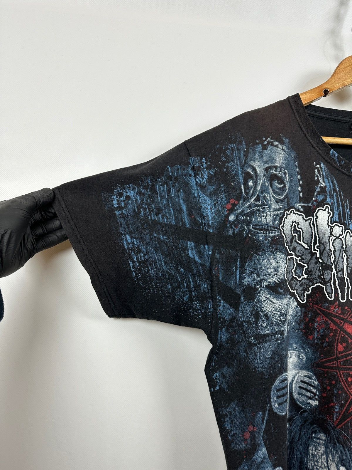Band Tees Vintage Slipknot All Over Print Faded Black Band T-Shirt Size US XL / EU 56 / 4 - 7 Thumbnail