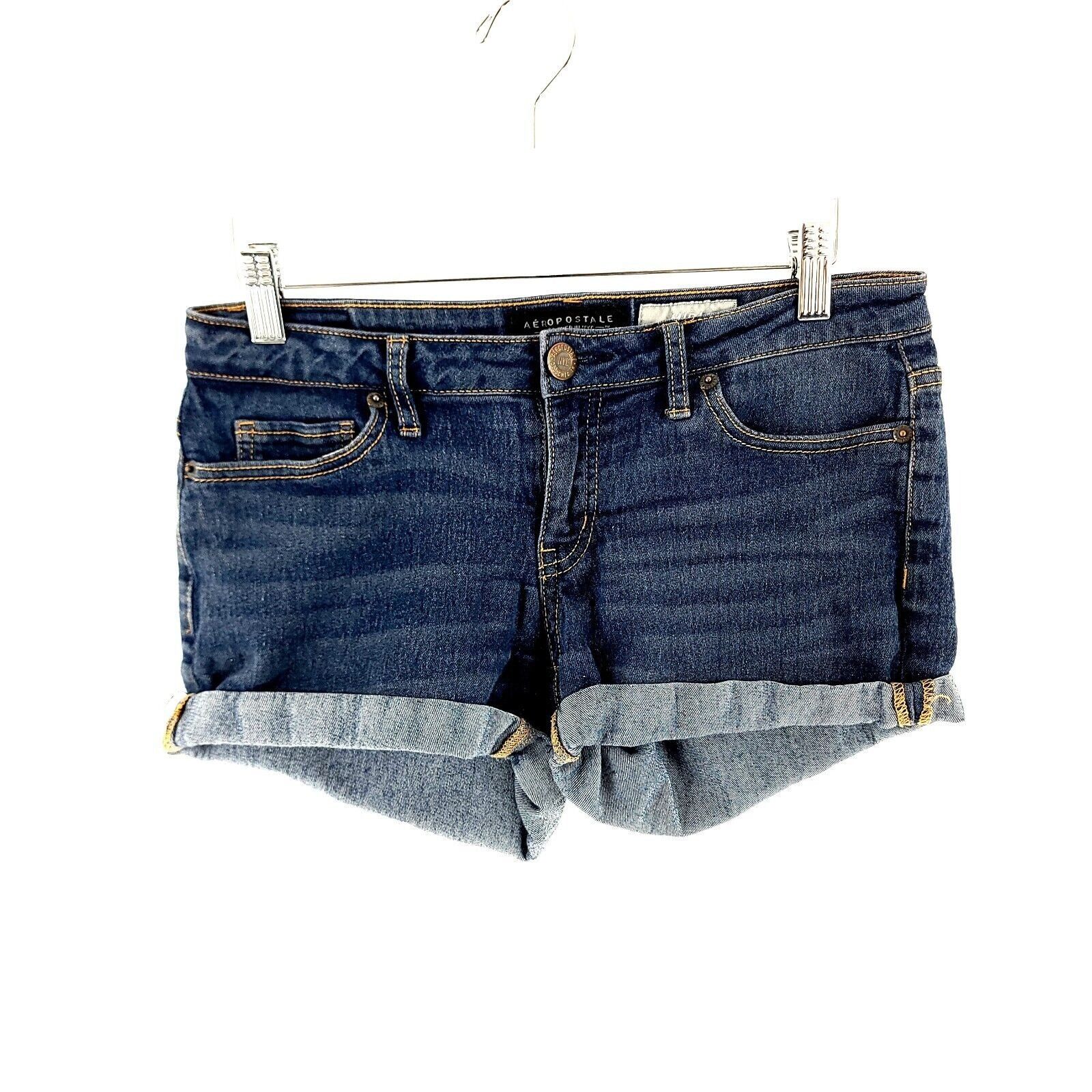 Aeropostale Aeropostale Blue Denim Whiskering Jean Cut-Off Low Rise Shor Size 26" / US 2 / IT 38 - 1 Thumbnail