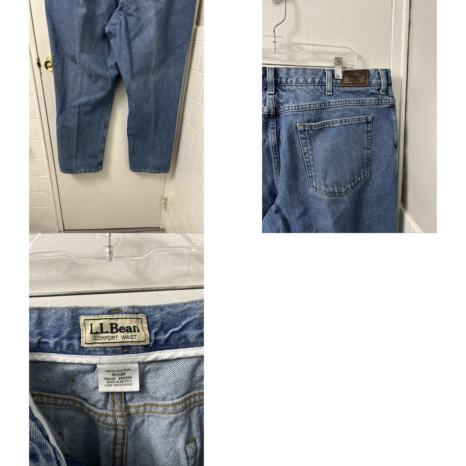 Vintage LL Bean Jeans Mens Size 40x29 Blue Straight Leg Comfort Waist 250265 Denim 5-Pocket Regular Fit Shirt Pants Clothes Size US 40 / EU 56 - 8 Thumbnail