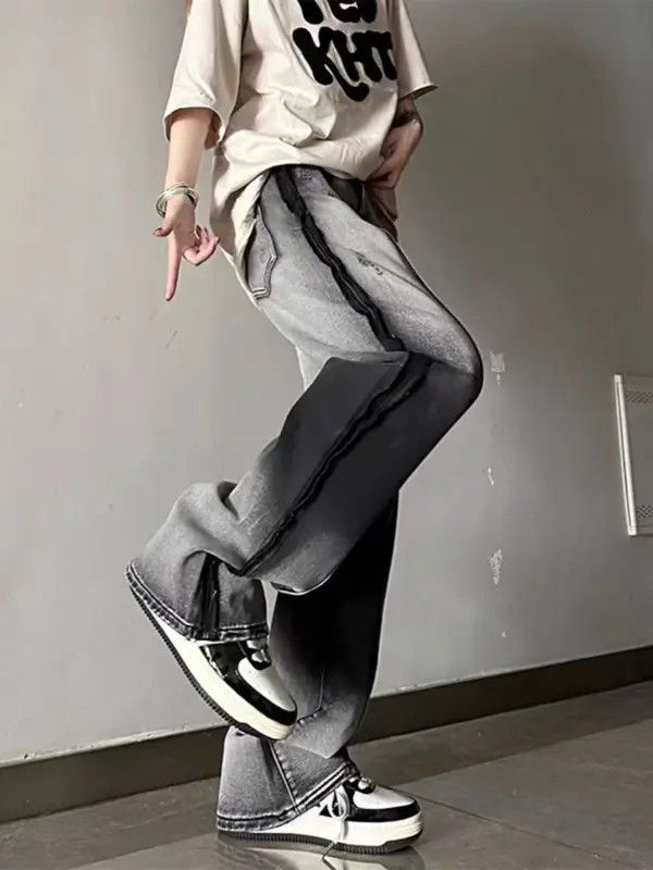 Japanese Brand VIBE Double-stitched gradient zipper bootcut jeans Size US 34 / EU 50 - 4 Thumbnail