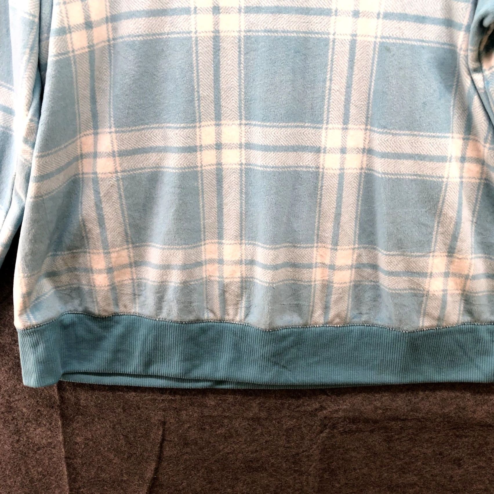 Croft & Barrow NWT Croft & Barrow Plush Lounge Sweatshirt Womens XL Blue Plaid Pajama Top Crew Neck Fleece Pajama Top Comfort Lounge Nightwear Size XL / US 12-14 / IT 48-50 - 4 Thumbnail