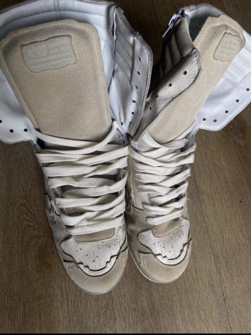 Racer Worldwide White High Eroded Sneaker Racer Worldwide Size US 11.5 / EU 44-45 - 2 Thumbnail
