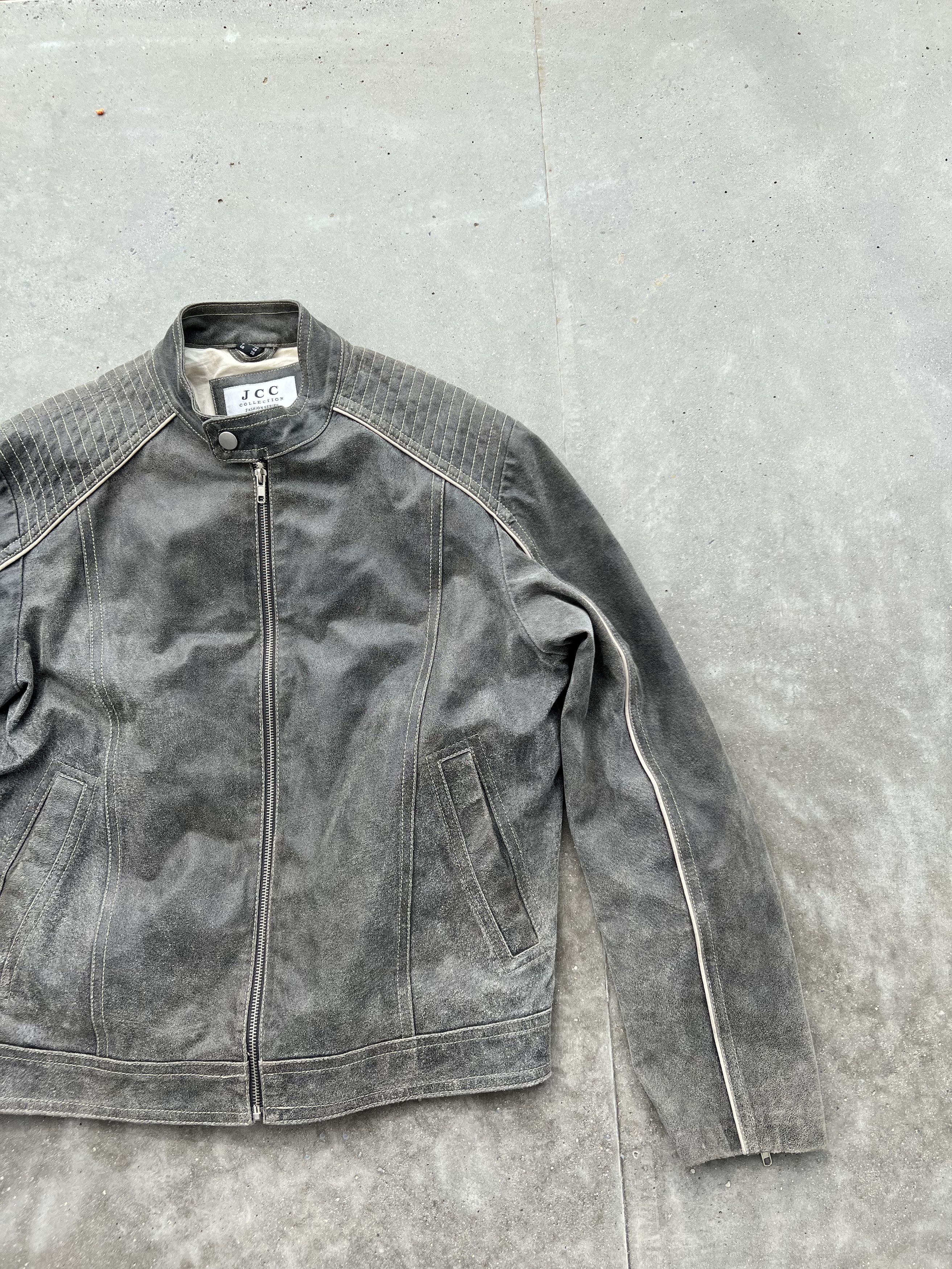 Vintage Leather suede jacket vintage grey M Size US M / EU 48-50 / 2 - 2 Thumbnail