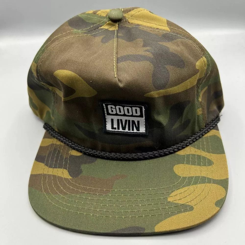 Other Good Livin Hat Men Green Camouflage Skate Strap Back Cap Size ONE SIZE - 1 Thumbnail