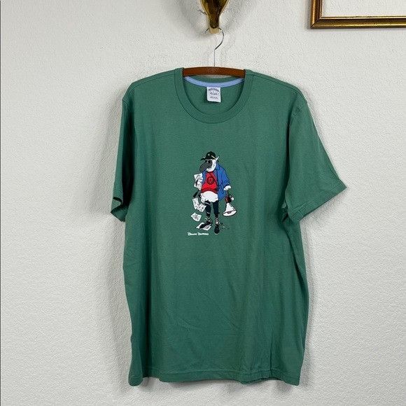 Brooks Brothers Brooks Brothers Henry Coach Logo Printed T Shirt Green Graph Size US L / EU 52-54 / 3 - 1 Thumbnail