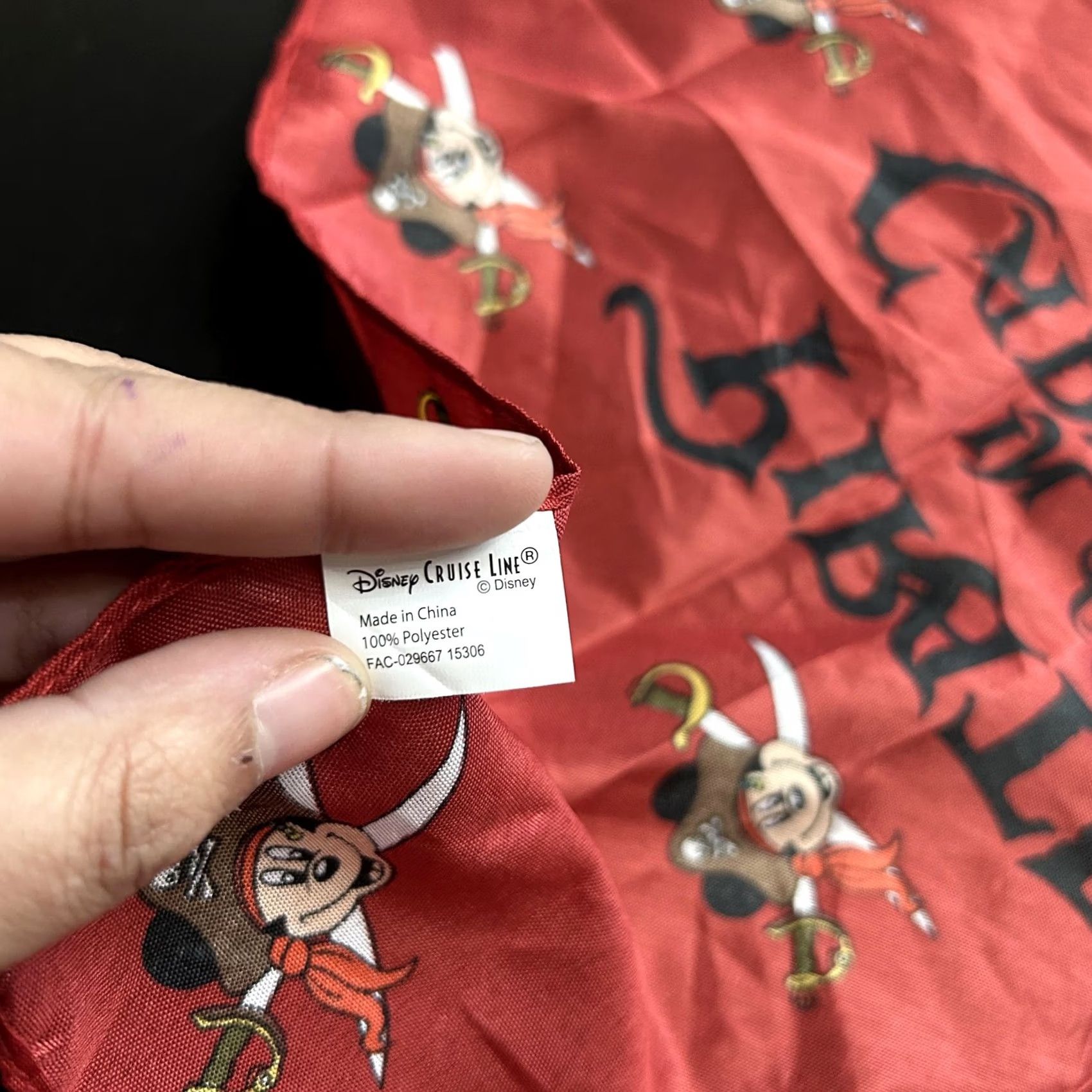 Disney Disney Cruise Line Headscarf Womens One Size Red Pirates Caribbean Mickey Mouse Size ONE SIZE - 3 Thumbnail