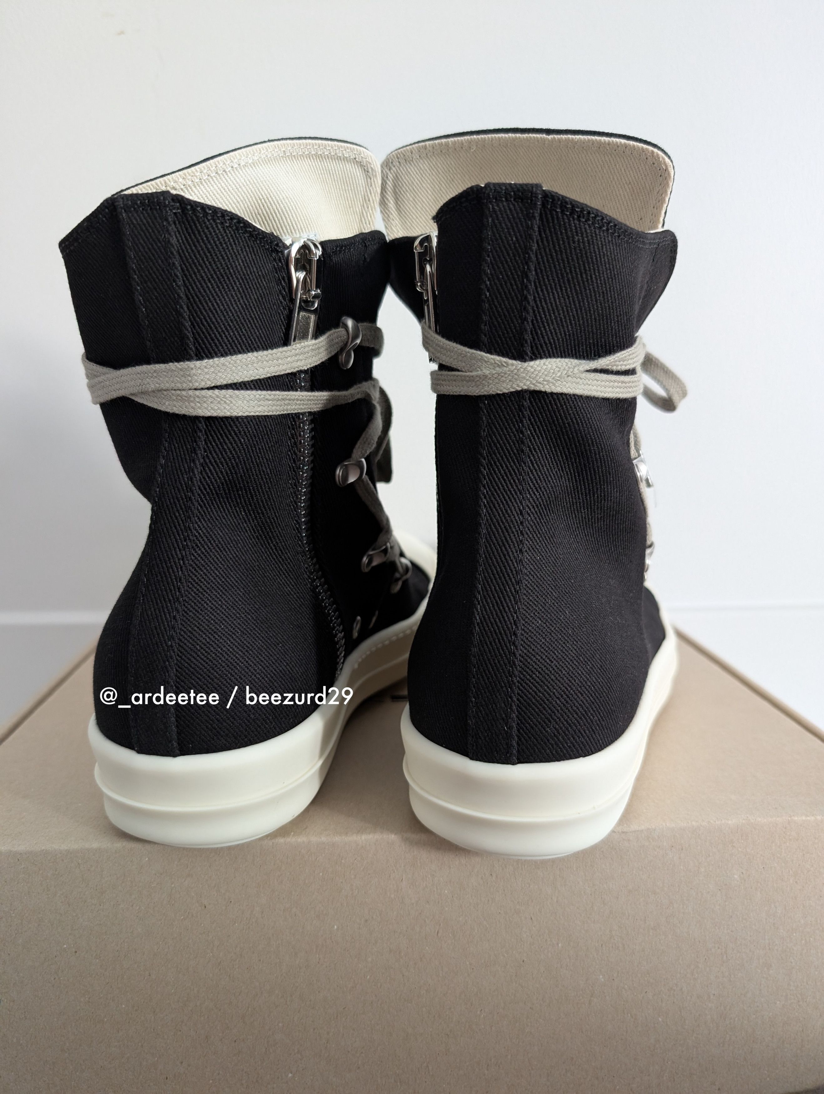 Rick Owens Drkshdw *NEW* HEXA CANVAS RAMONES HIGH FW24 Size US 9 / EU 42 - 6 Thumbnail