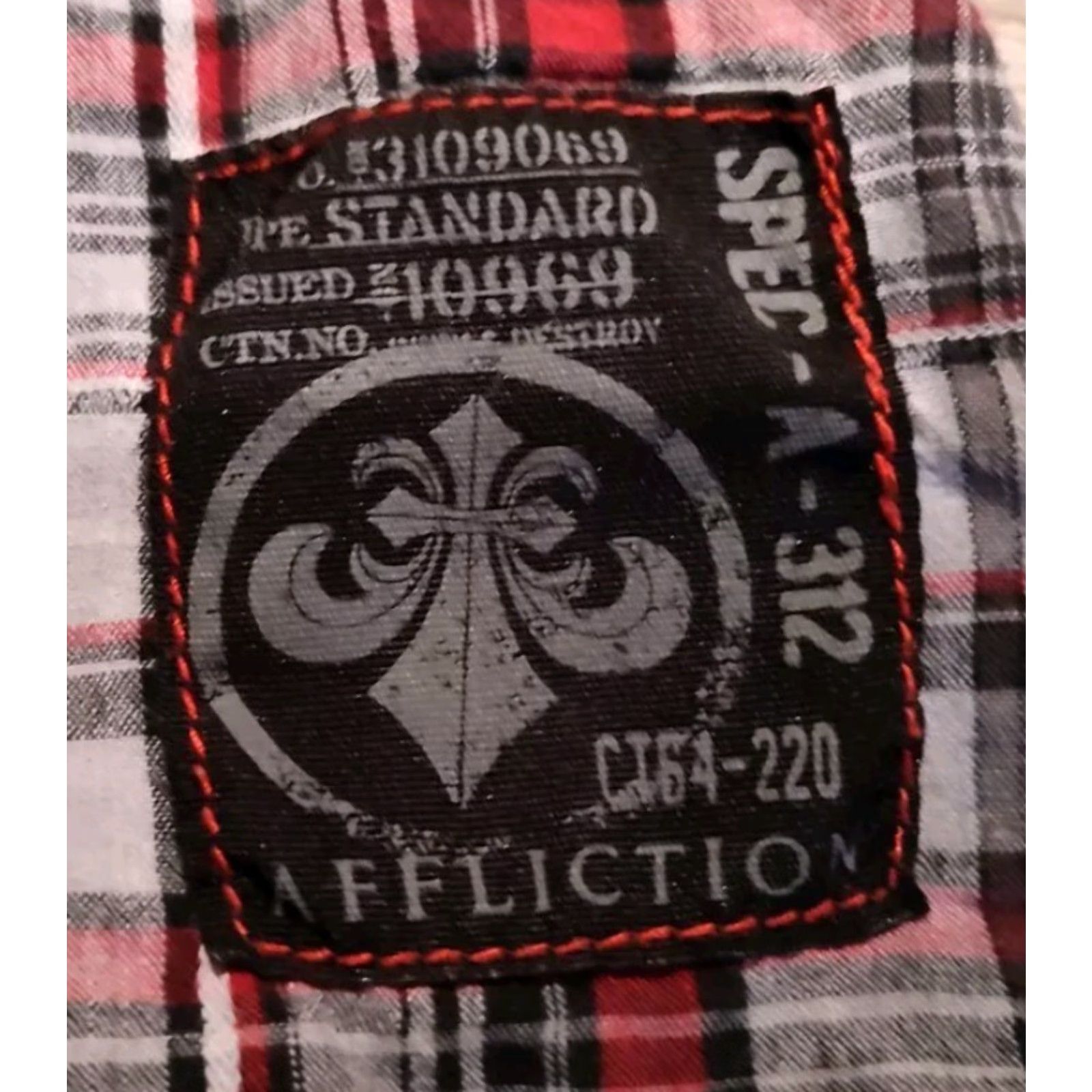 Affliction AFFLICTION Black Premium Flannel Plaid Button-Up Shirt M Long Sleeve Embroidered Biker Mens Size US M / EU 48-50 / 2 - 4 Thumbnail