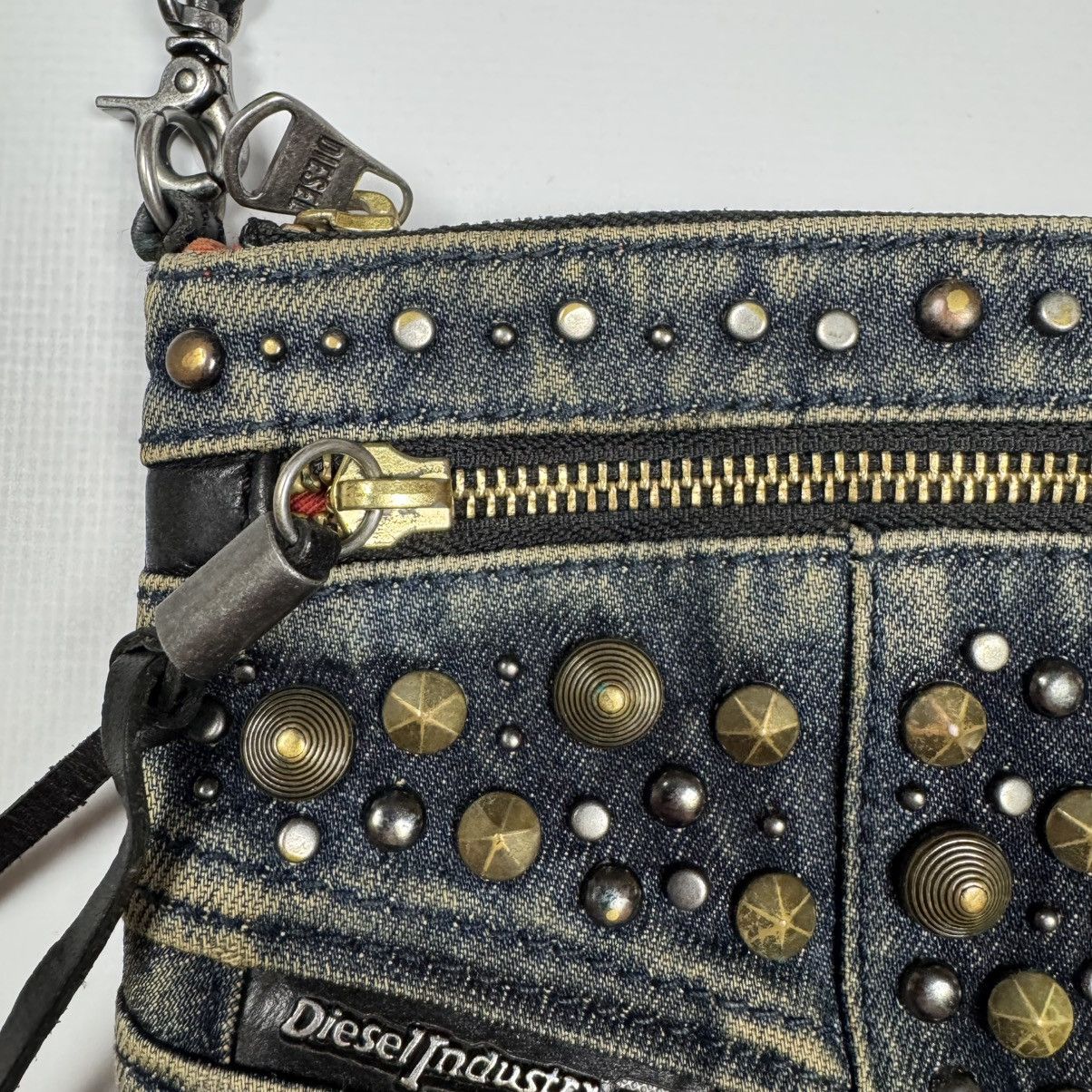 Diesel Vintage Y2K Diesel Metal Rhinestones Denim Small Bag Rare Size ONE SIZE - 8 Thumbnail
