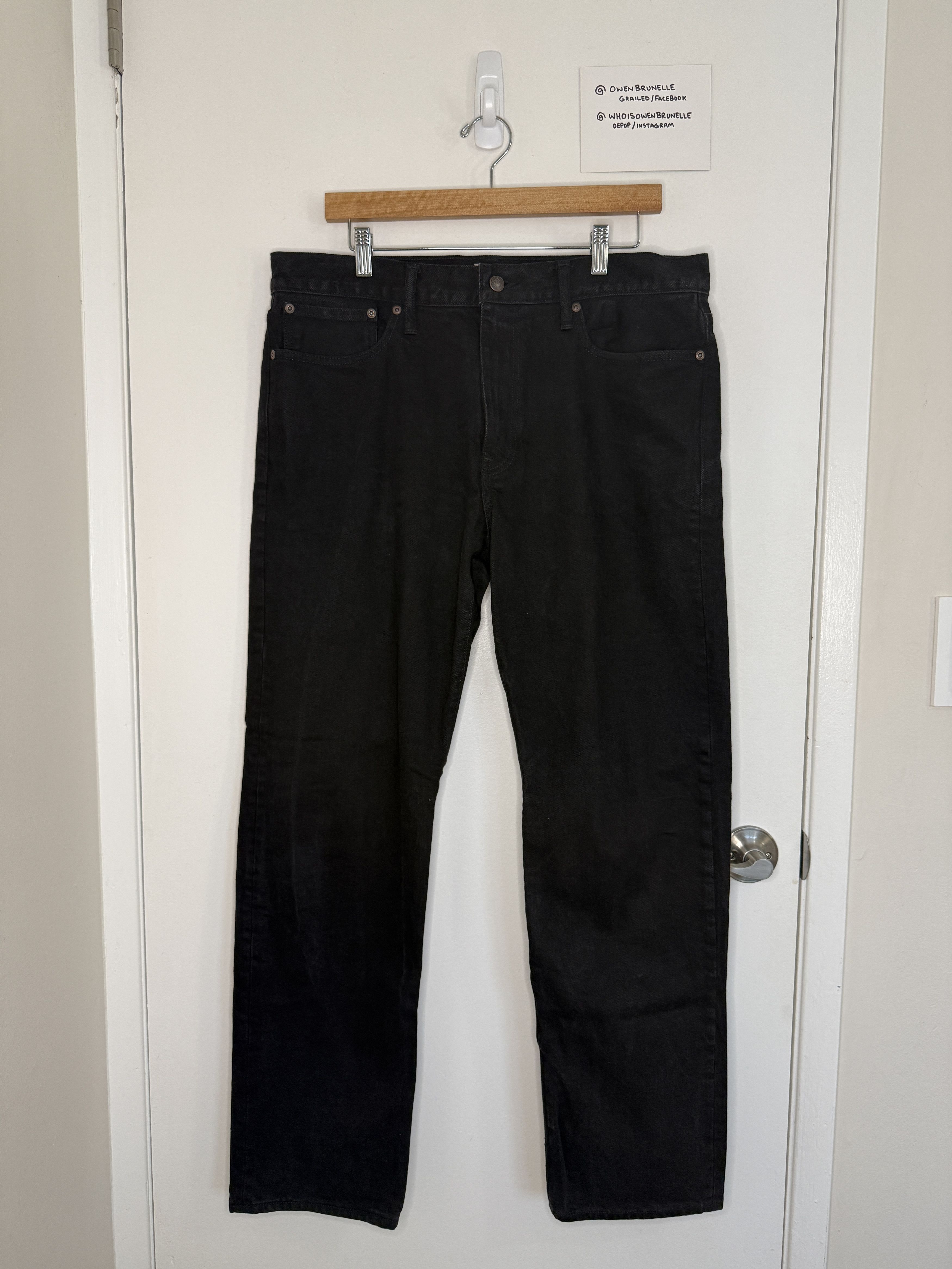 J.Crew J.Crew Classic Straight Black Denim Jeans 34x33 Size US 34 / EU 50 - 1 Thumbnail