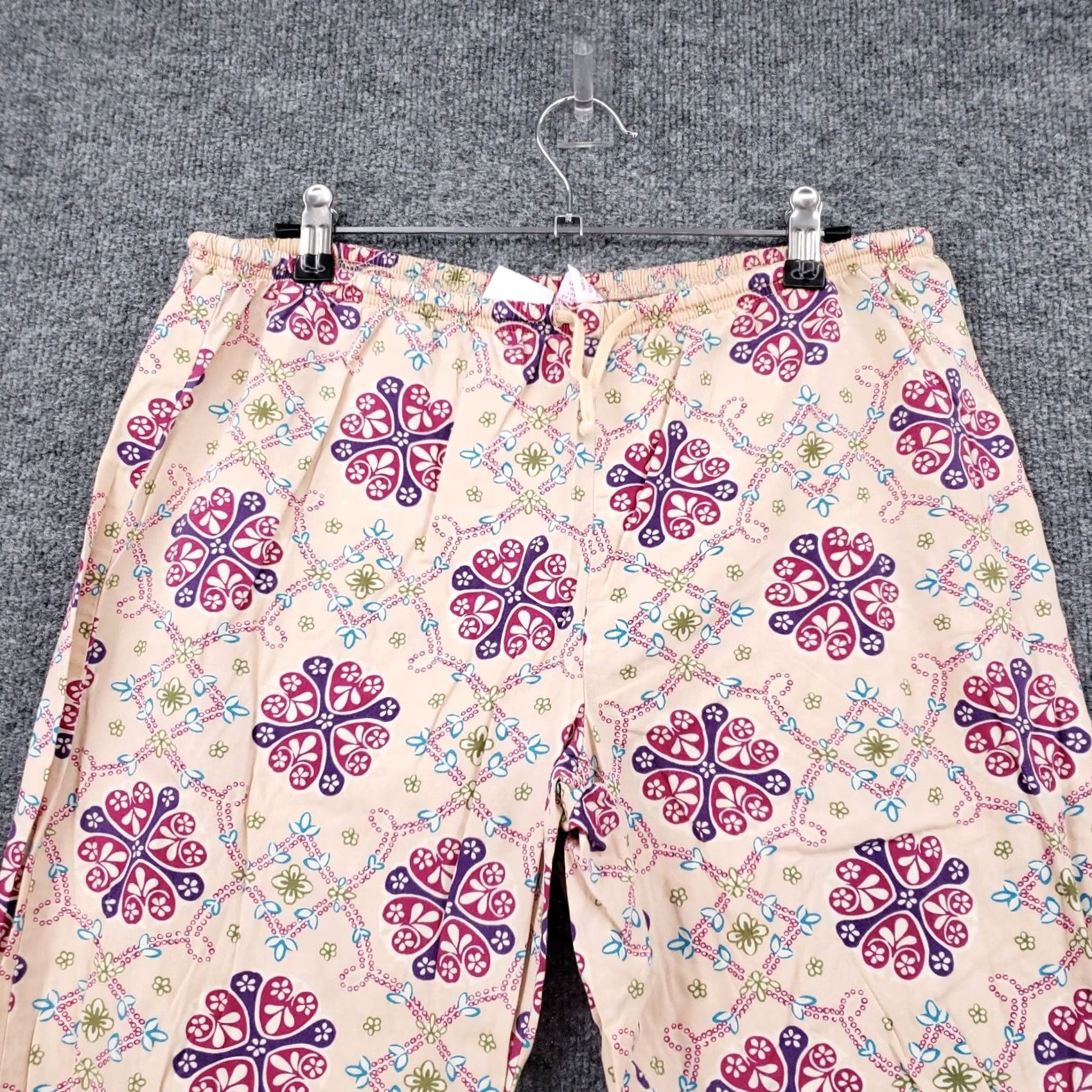 Vintage Xhilaration Pants Womens M Medium Beige Pink Mid-Rise Flared Hippie Pull On Size 32" / US 10 / IT 46 - 5 Thumbnail
