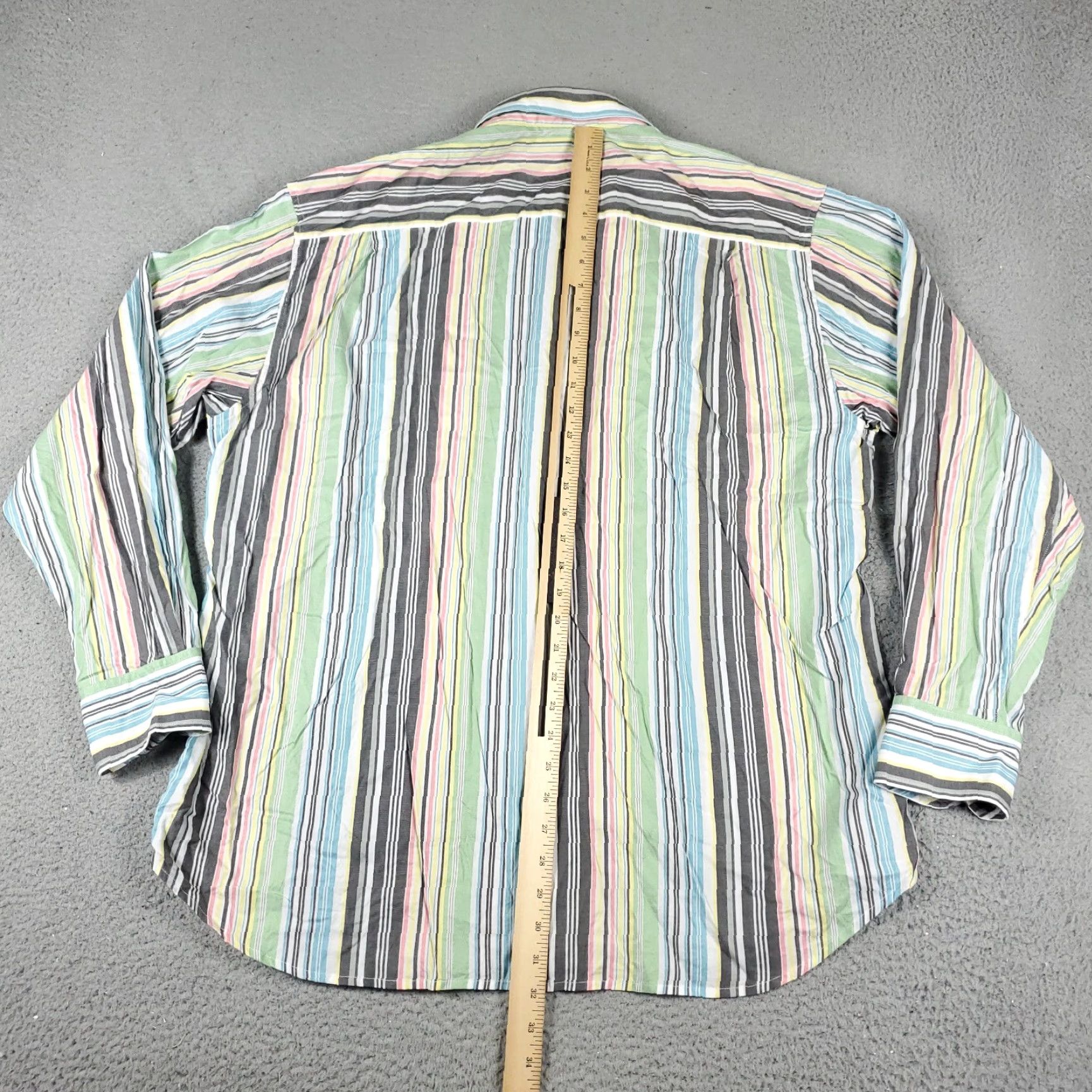 Tommy Bahama Tommy Bahama Shirt Mens XL Blue Green Gray Striped Button Up Long Sleeve Shirt Size US XL / EU 56 / 4 - 3 Thumbnail