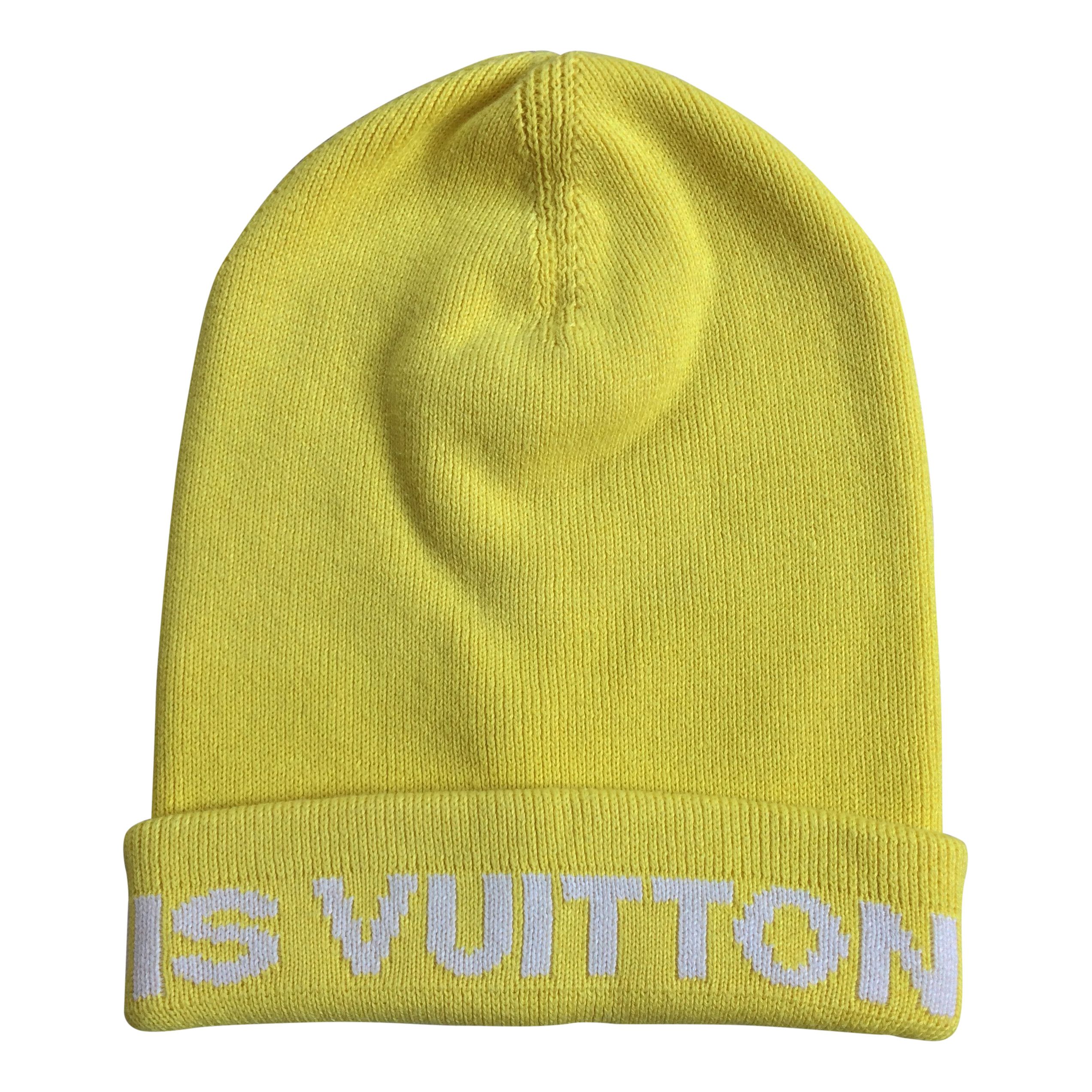 image of S/s 2003 Louis Vuitton Cup Logo Beanie in Yellow, Men's