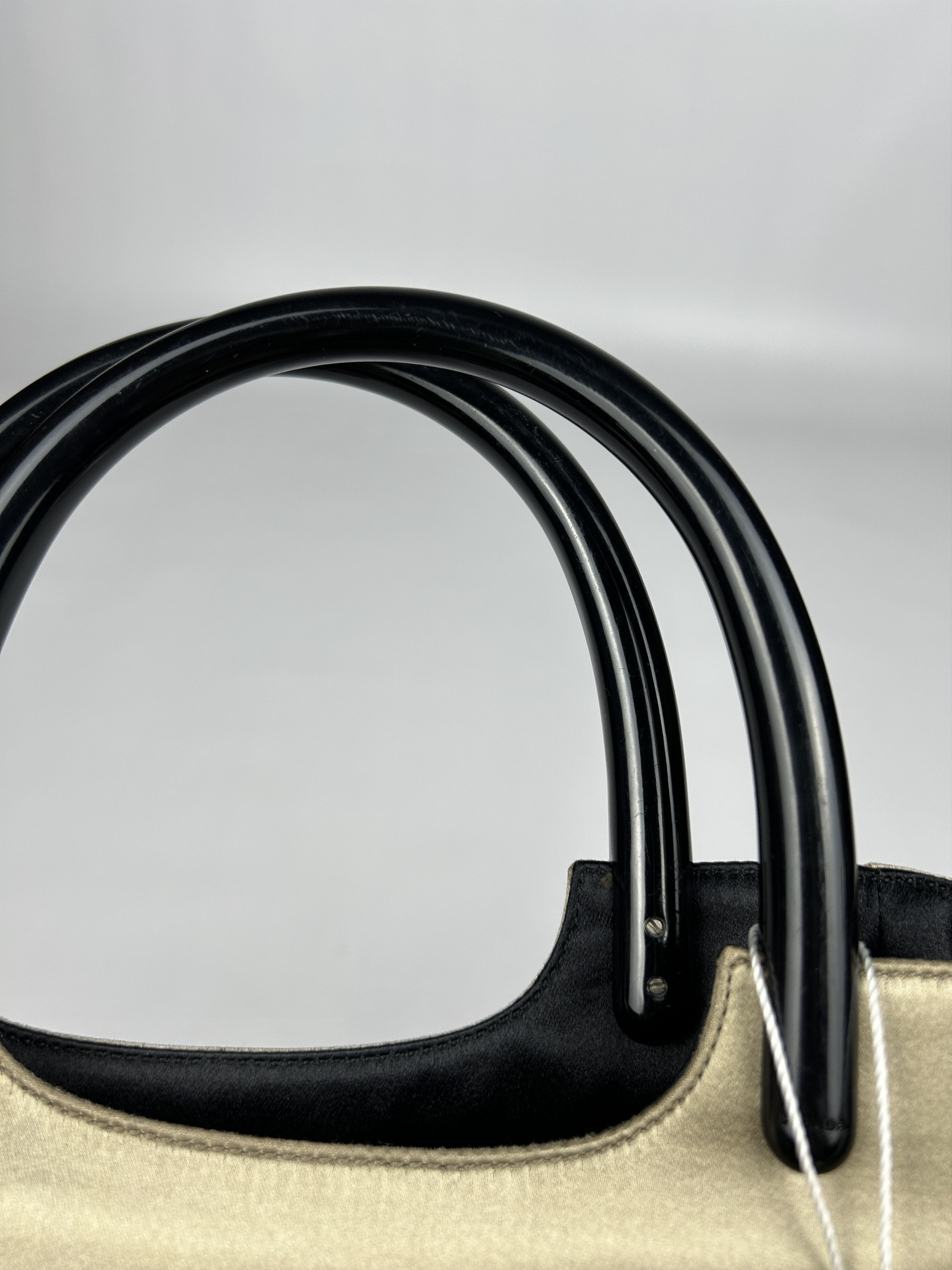 Prada Prada triangle logo velvet plastic handle mini tote bag Size ONE SIZE - 17 Thumbnail
