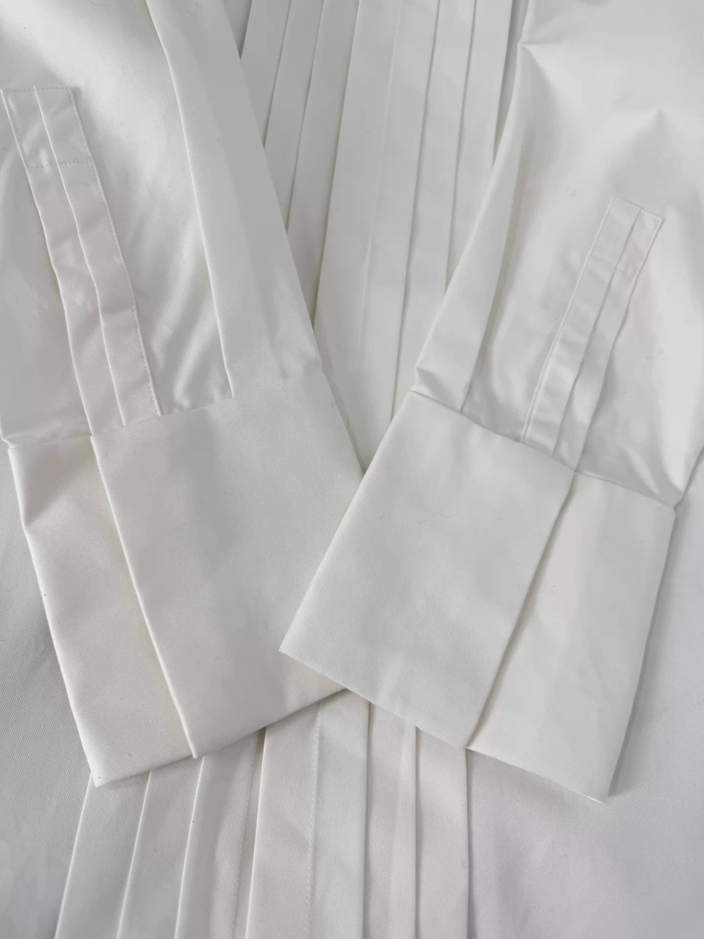 Saint Laurent Paris SLP 24ss White Pleated Stand Collar Dress Shirt 36 Size US XXS / EU 40 - 4 Thumbnail